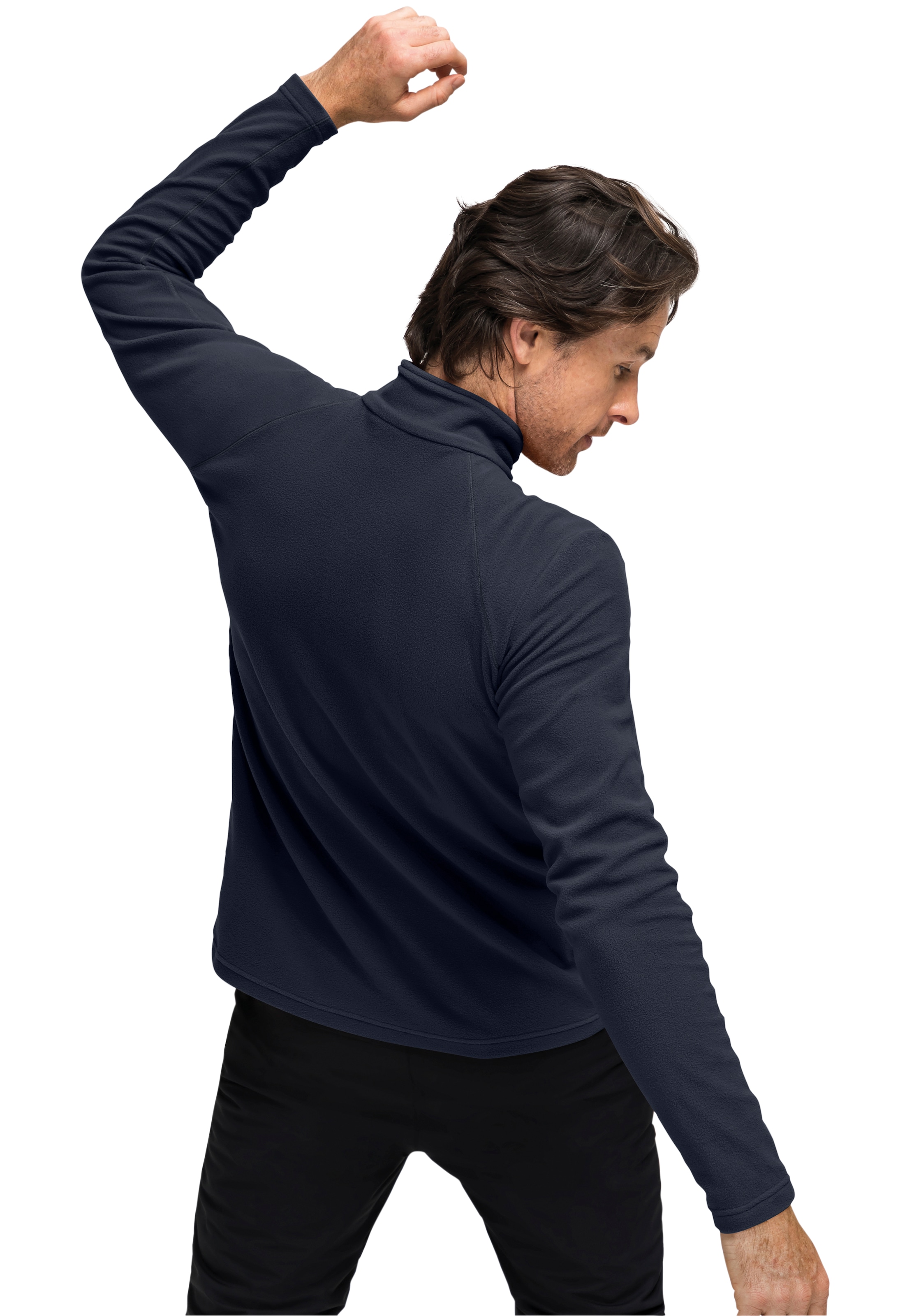Maier Sports Pull en polaire »Dennis«, polaire homme, couche intermédiaire fonctionnelle, demi-zip, coupe régulière
