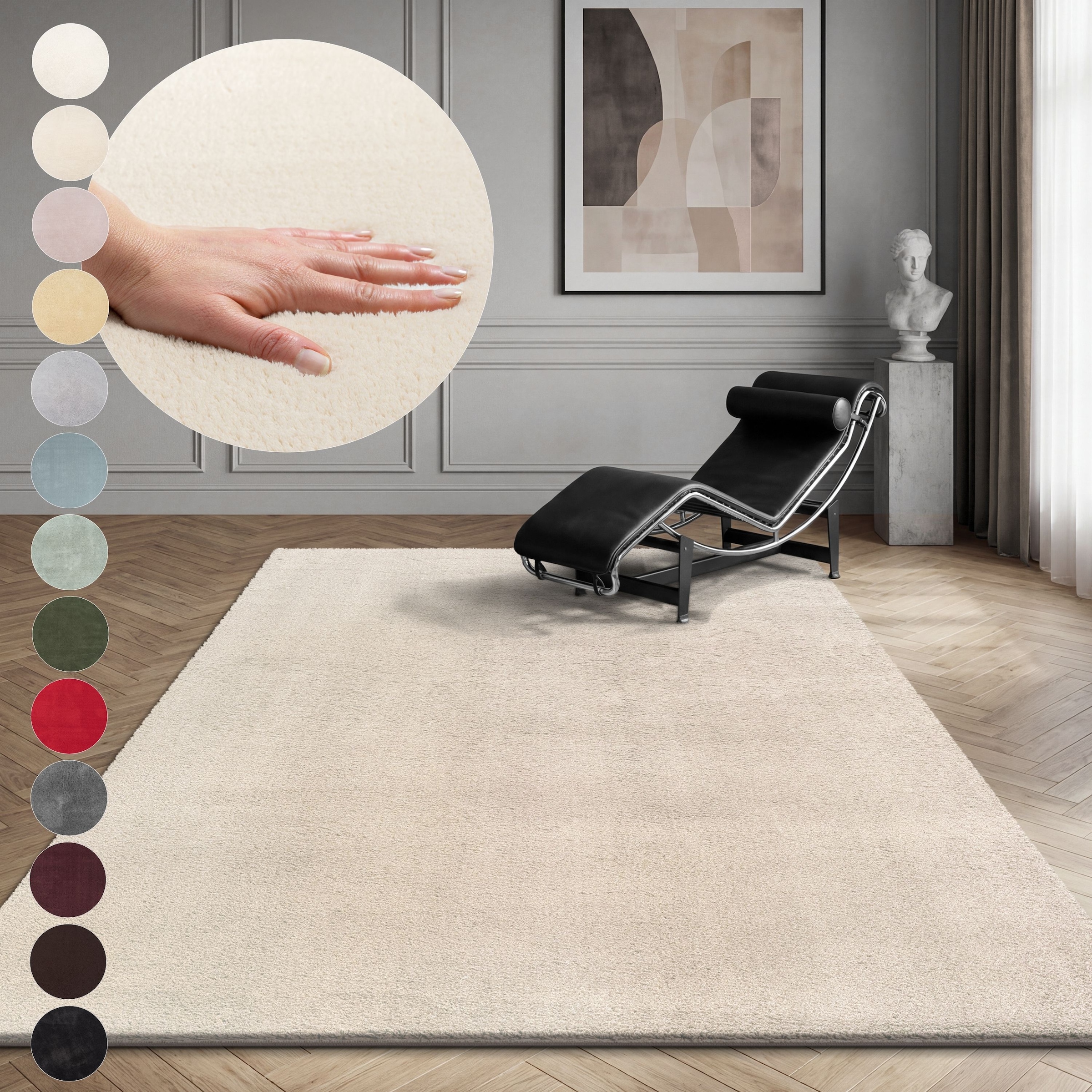 GOODproduct Teppich »Arabell, Kunstfellteppich, Felloptik, waschbar,« rechteckig 16 mm Höhe flauschig, kuschelig, Anti-Rutsch-Unterseite, Wohnzimmer, Schlafzimmer