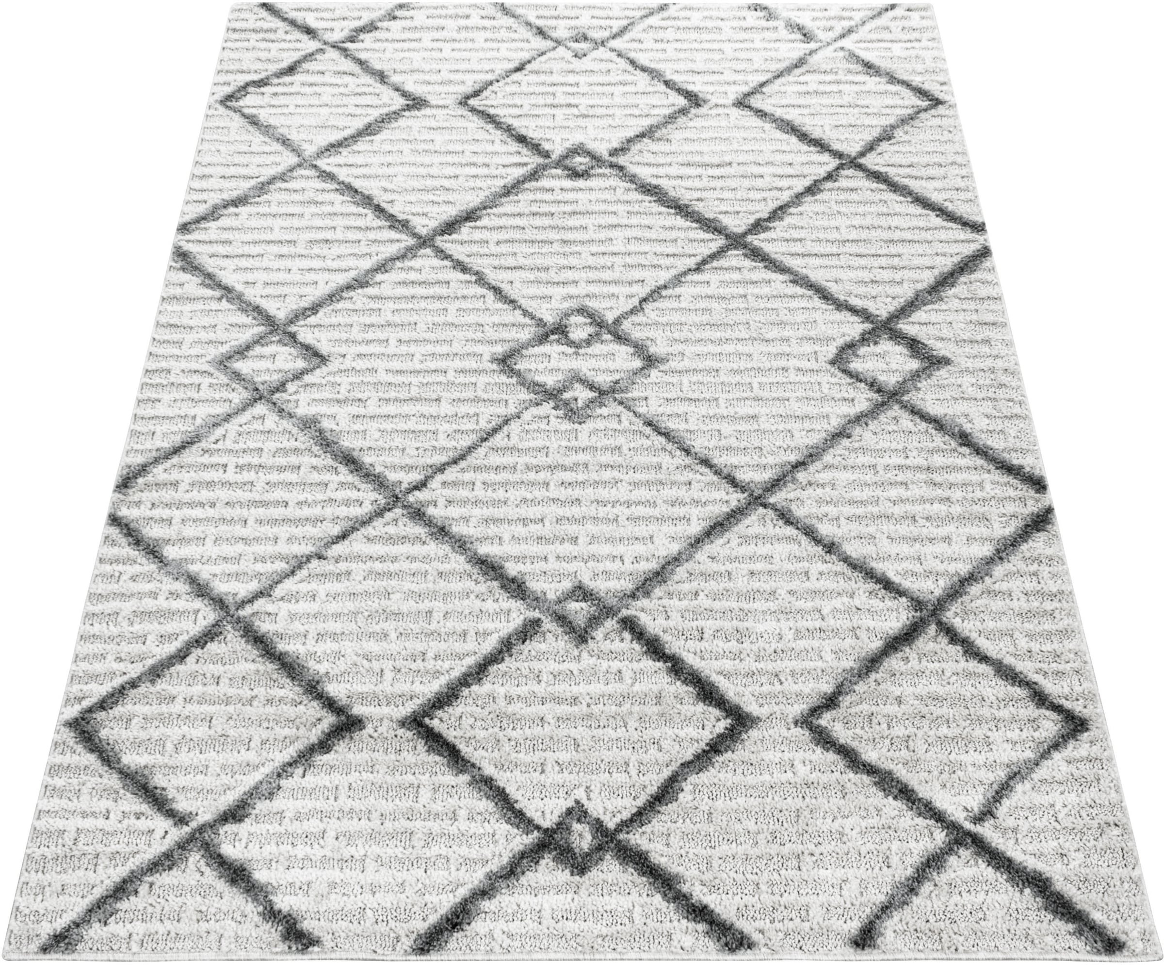 Ayyildiz Teppiche Teppich »PISA 4701«, rechteckig, 20 mm Höhe, Läufer, Hoch Tief Struktur, Wohnzimmer,Schlafzimmer