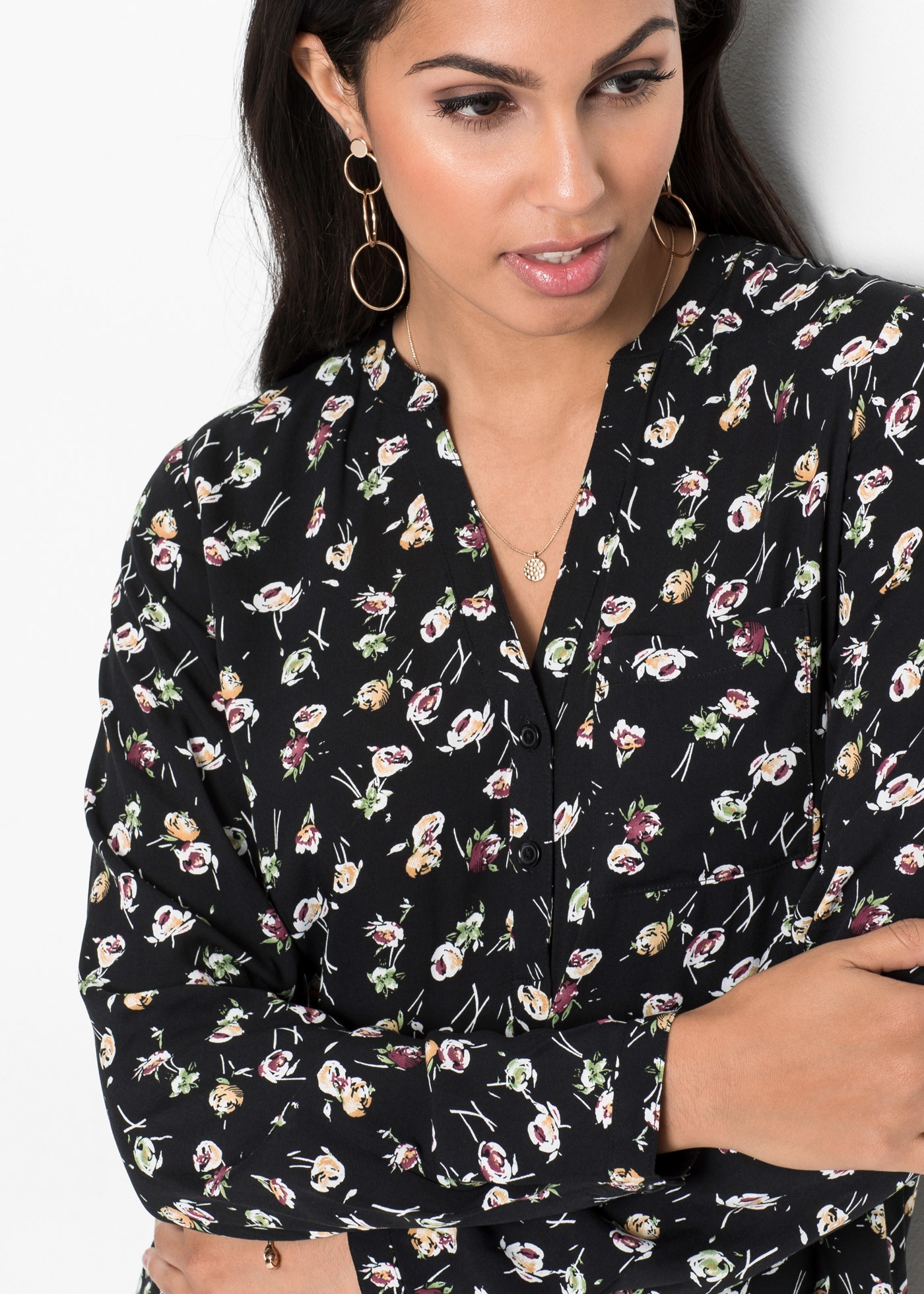 bonprix Blouse à manches longues Oversize-Passform, für vielseitige Anlässe, aus Viskose