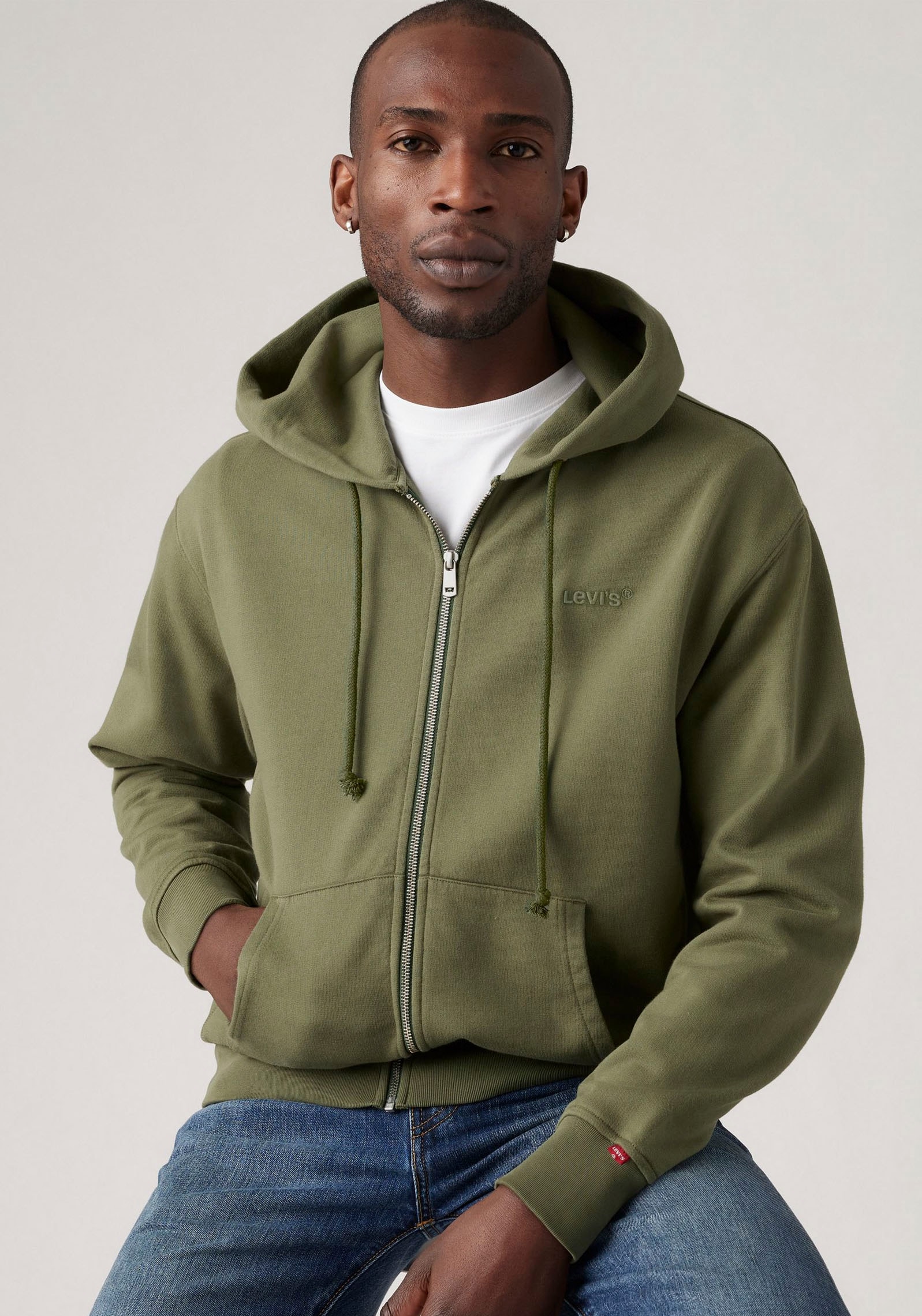 Levi's® Kapuzensweatjacke mit Logo-Stickerei
