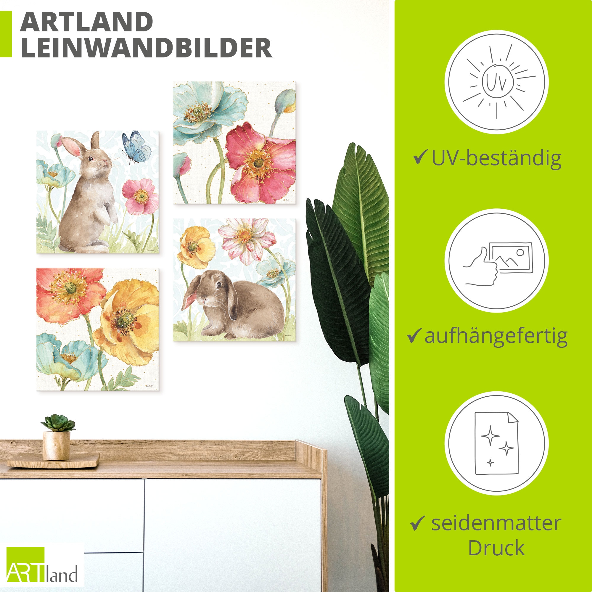 Artland Leinwandbild »Spring Softies« Set, 4 Stk. tlg. in verschiedenen Grössen erhältlich