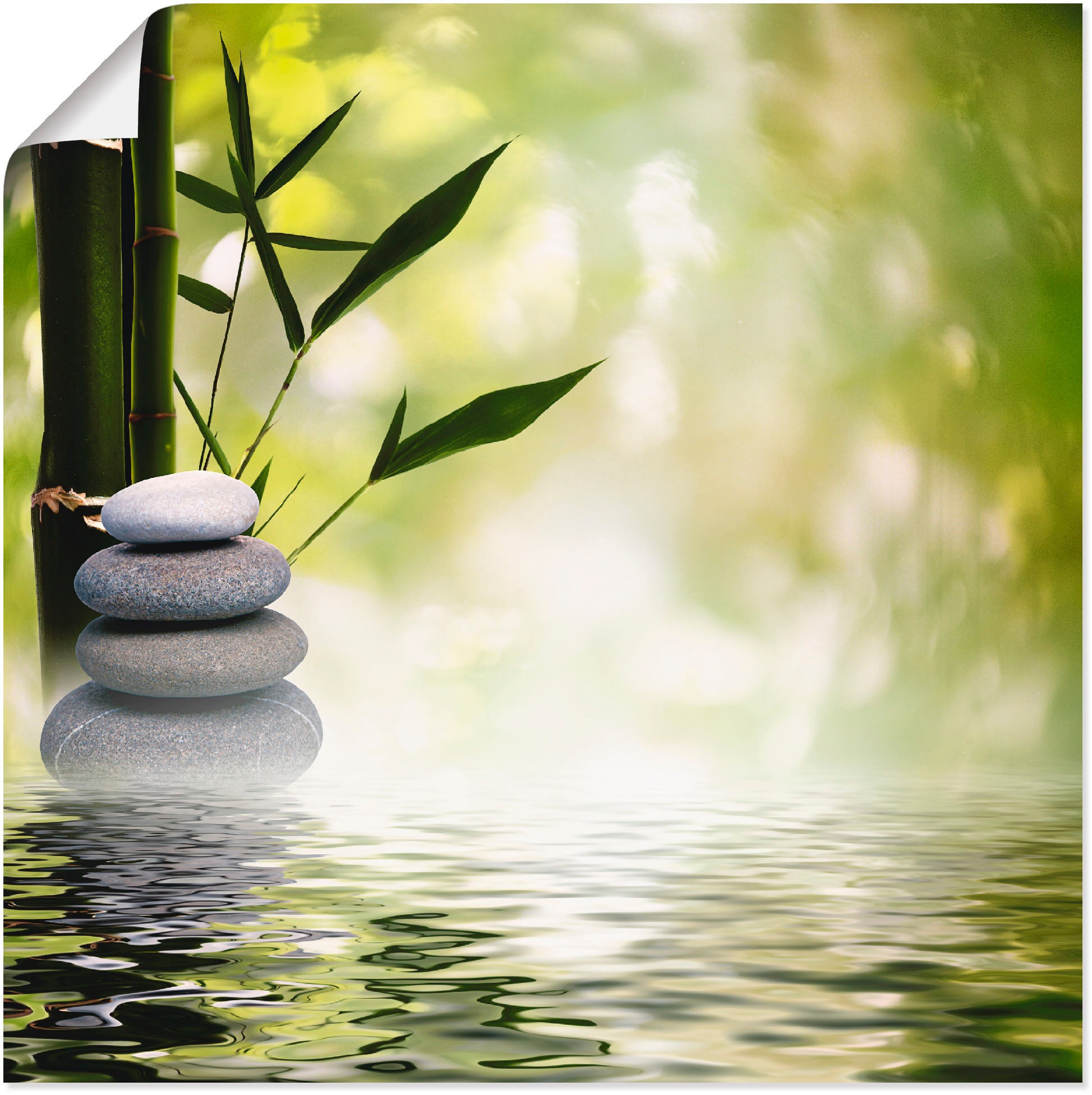 Image of Artland Wandbild »Asiatische Spa Steine«, Spa, (1 St.), in vielen Grössen & Produktarten - Alubild / Outdoorbild für den Aussenbereich, Leinwandbild, Poster, Wandaufkleber / Wandtattoo auch für Badezimmer geeignet bei Ackermann Versand Schweiz