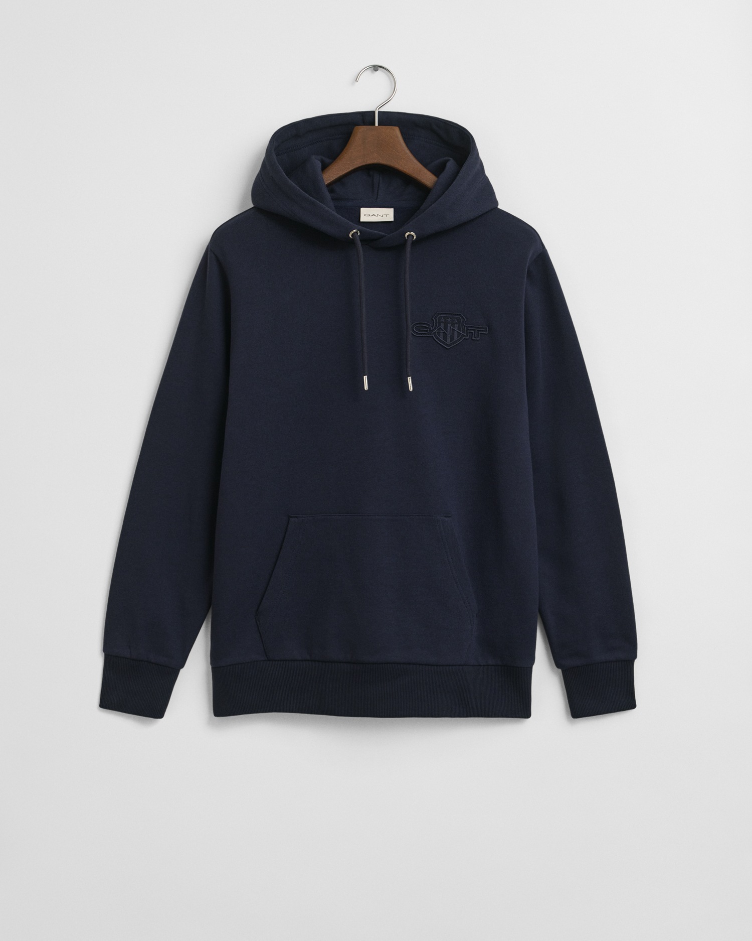 Image of Gant Hoodie "TONAL SHIELD", Ton-in-Ton Stickerei, regular fit, Sweatshirt