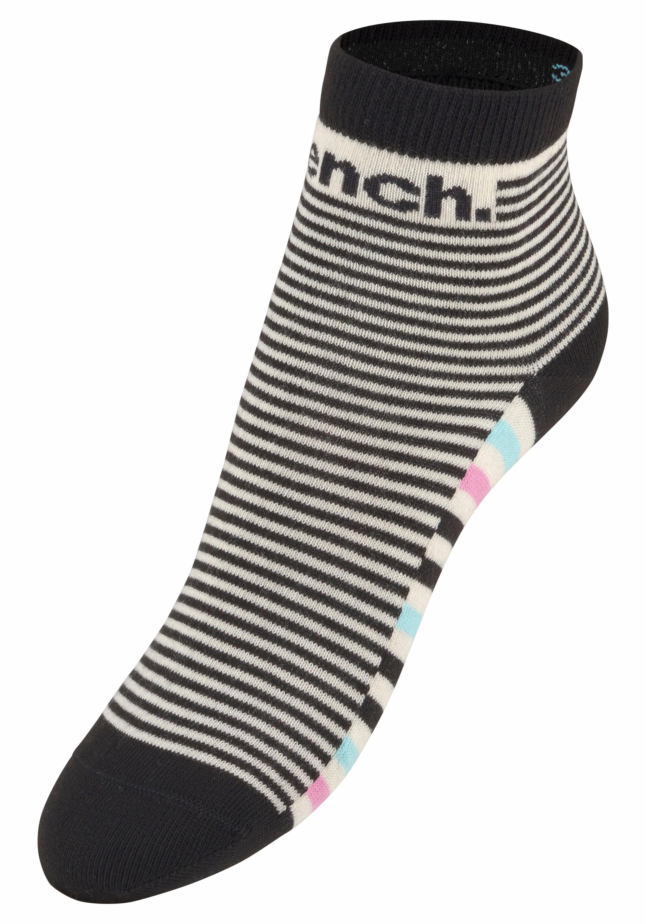 Bench. Kurzsocken, (Set, 5 Paar), im Streifendesign