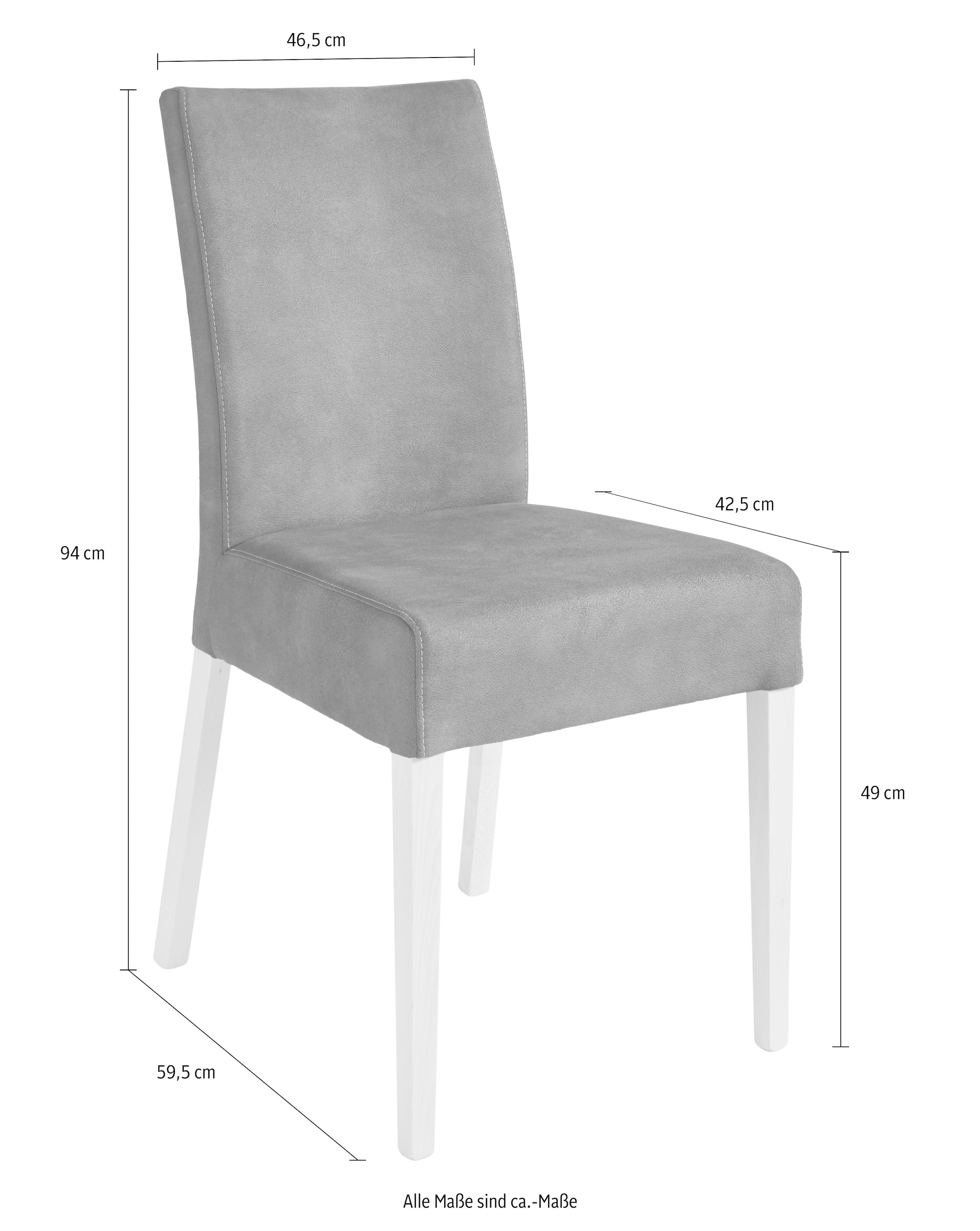 Home affaire 4-Fussstuhl »Umag«, (Set), 2 St., Luxus-Microfaser, Sitz und Rücken gepolstert