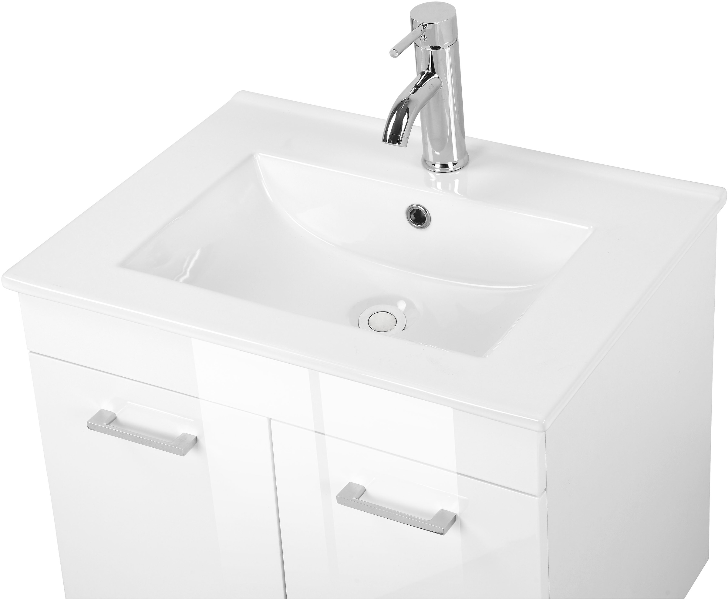 welltime Table de lavage »Florenz, Breite 60cm, 2 Tür, 2 Fächer, MDF-Front« Komplett-Set,  Waschplatz mit 2 Türen,in verschiedenen Farben erhältlich, Badmöbel