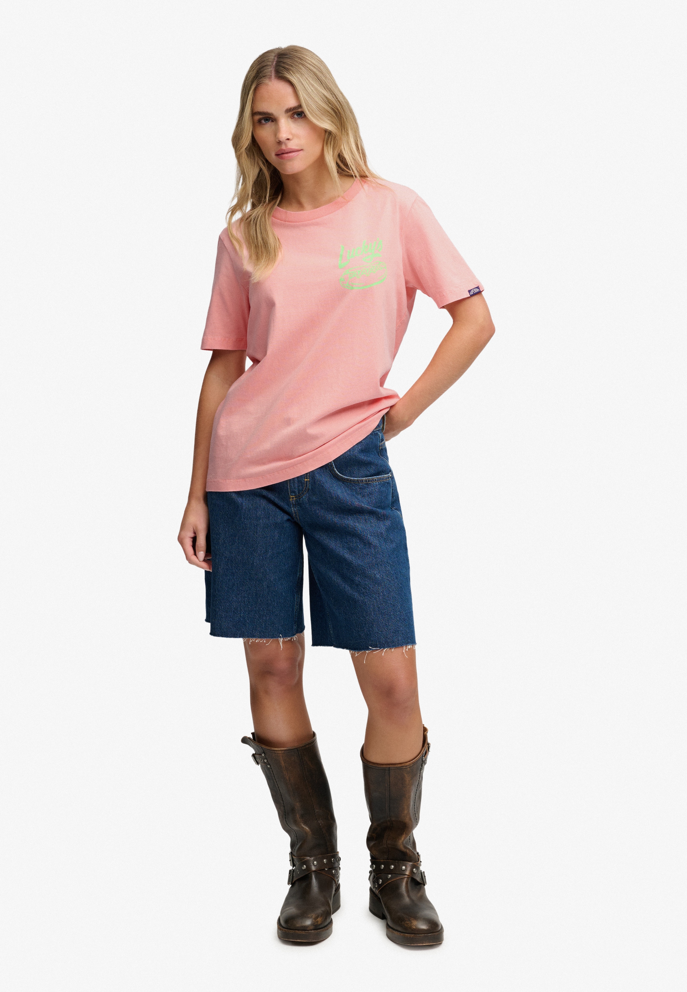 Superdry T-shirt imprimé »ROADSIDE TRADE RELAXED TEE« en coton jersey simple, Relaxed Fit, manches courtes