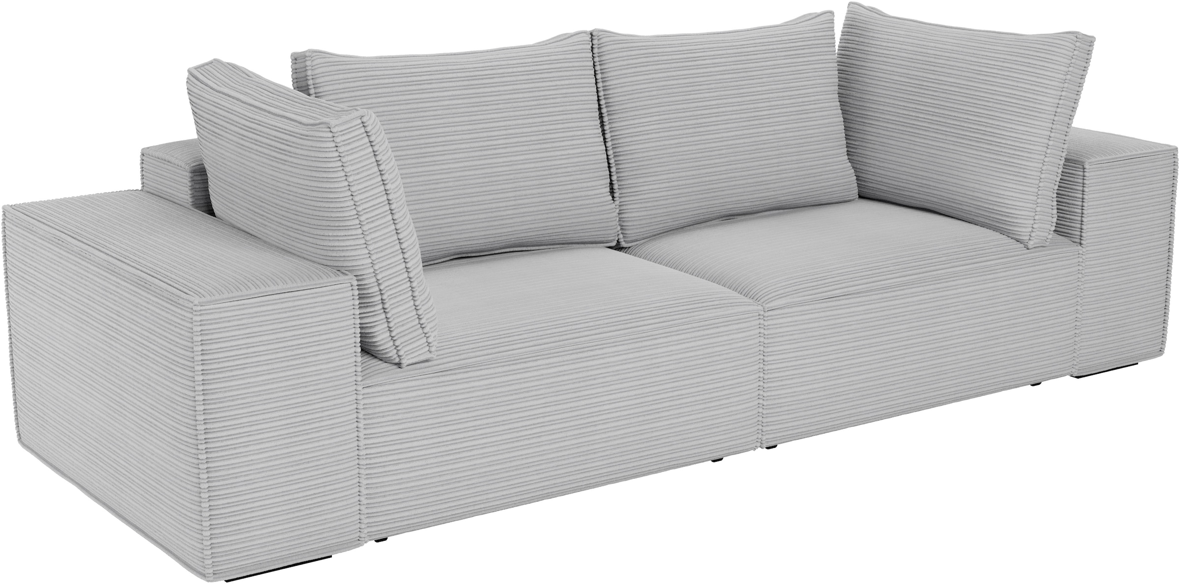Trends by HG Canapé Big »Conor XL, B: 268cm, Liegefläche: 138 x 194 cm, in Cord und Velours« avec fonction couchage et coffre de lit