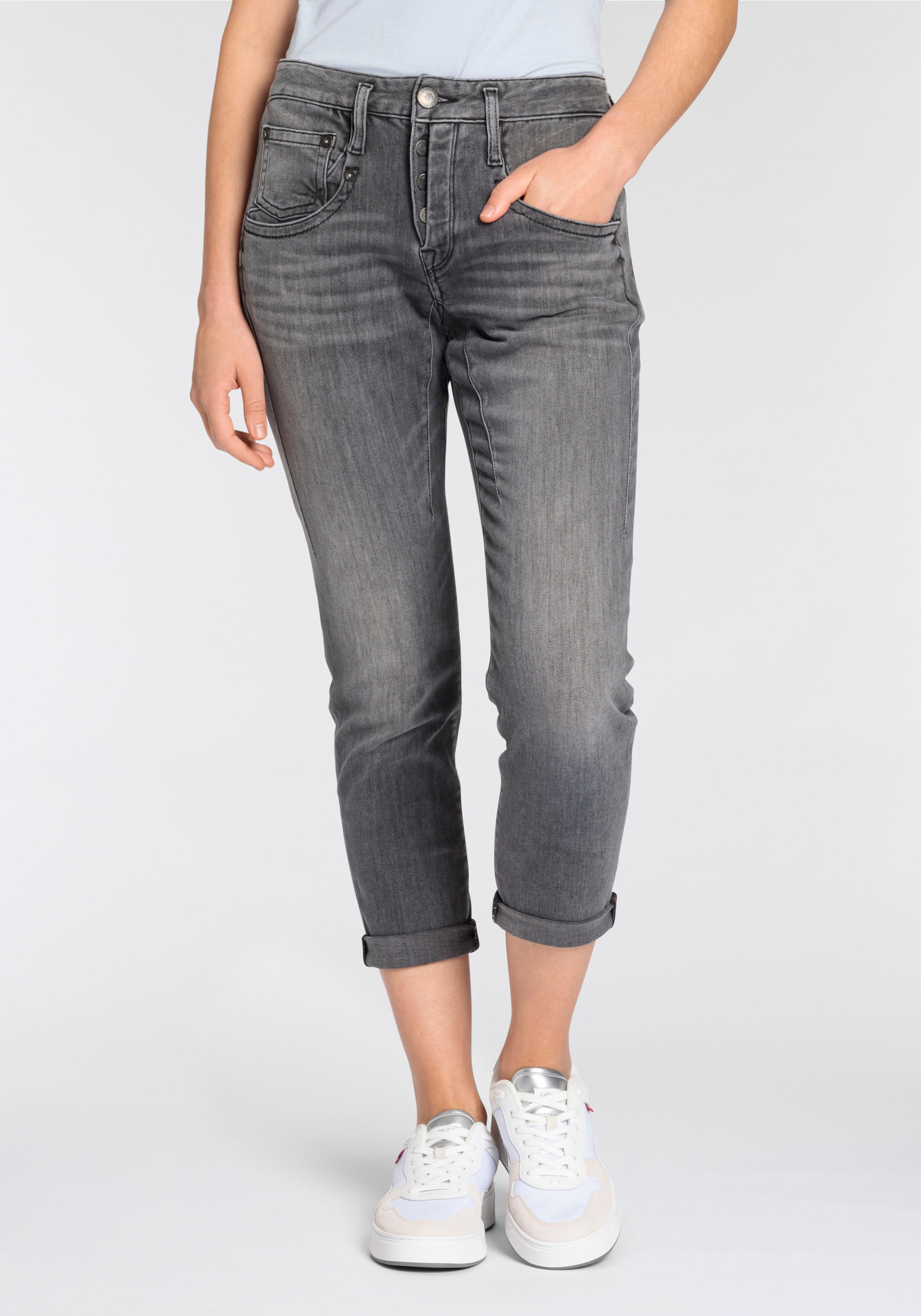 5-Pocket-Jeans »Shyra Cropped Denim Black Light«