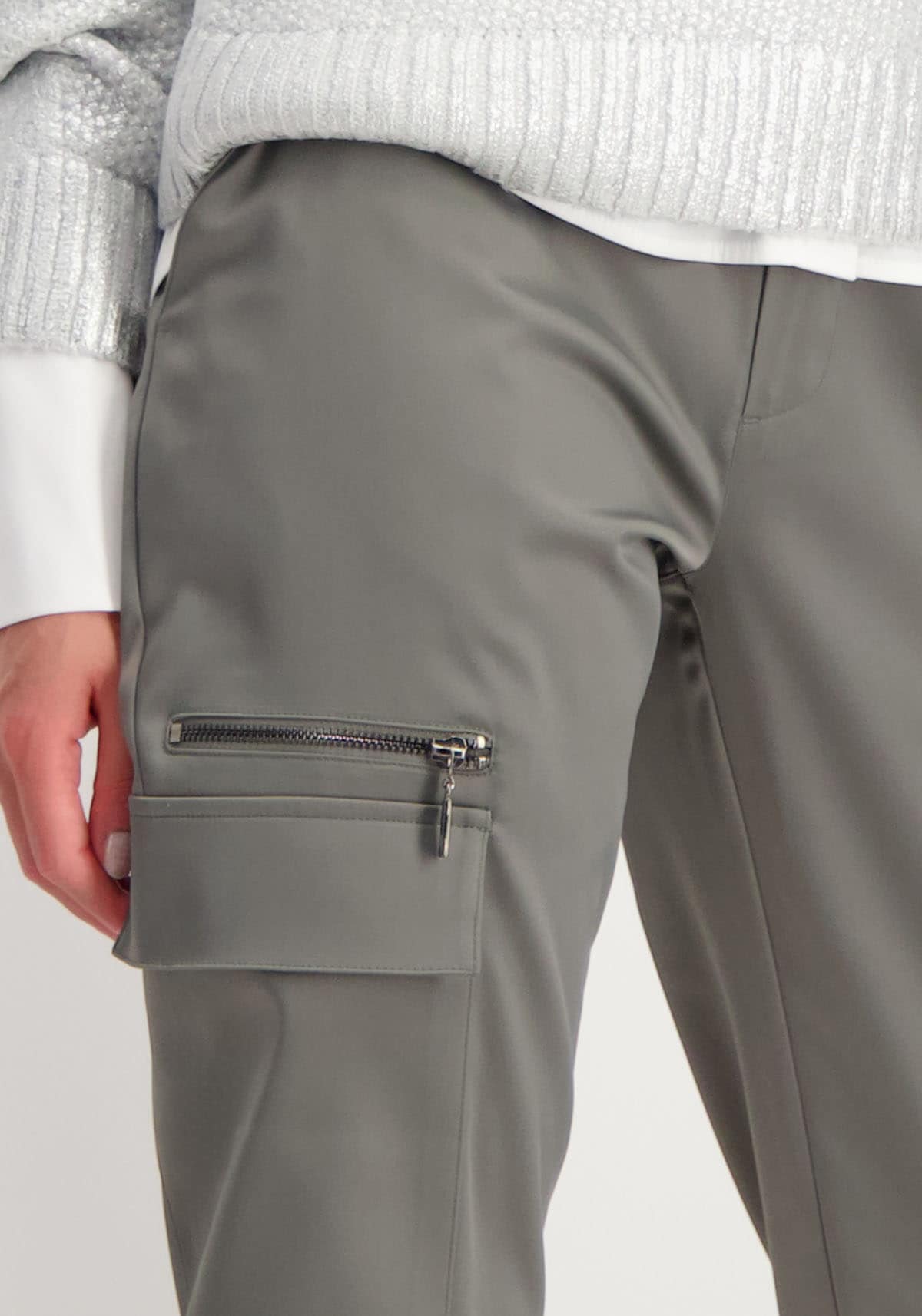 Monari Cargohose, mit Zierreissverschluss