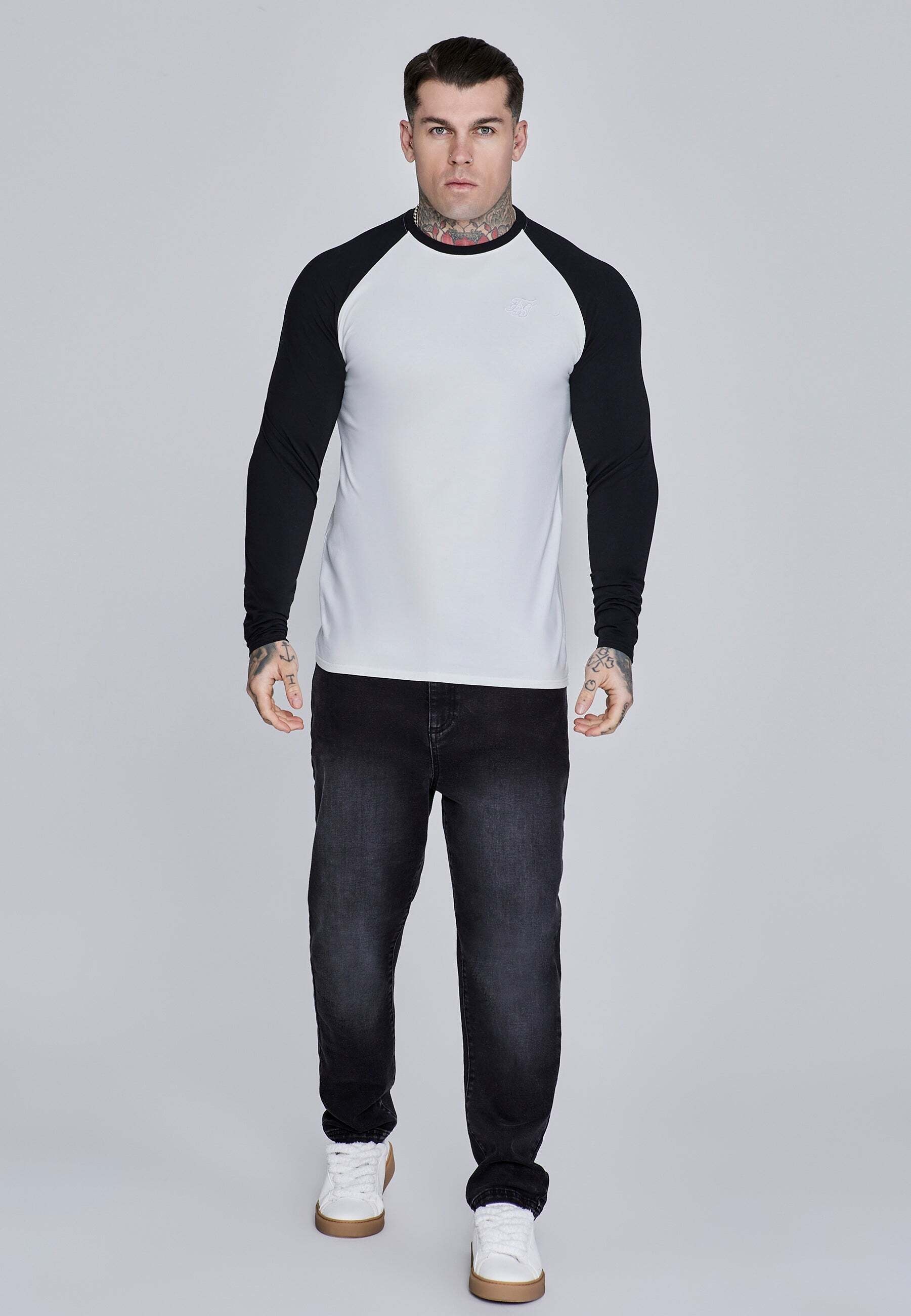 Siksilk Langarmshirt »Siksilk Langarmshirt Muscle Fit T-Shirt«
