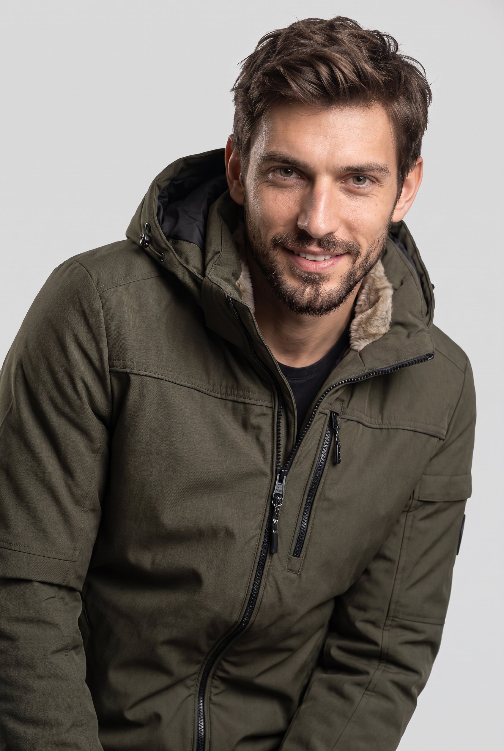 Image of CASAMODA Winterjacke mit Kapuze mit Kapuze und Reissverschluss