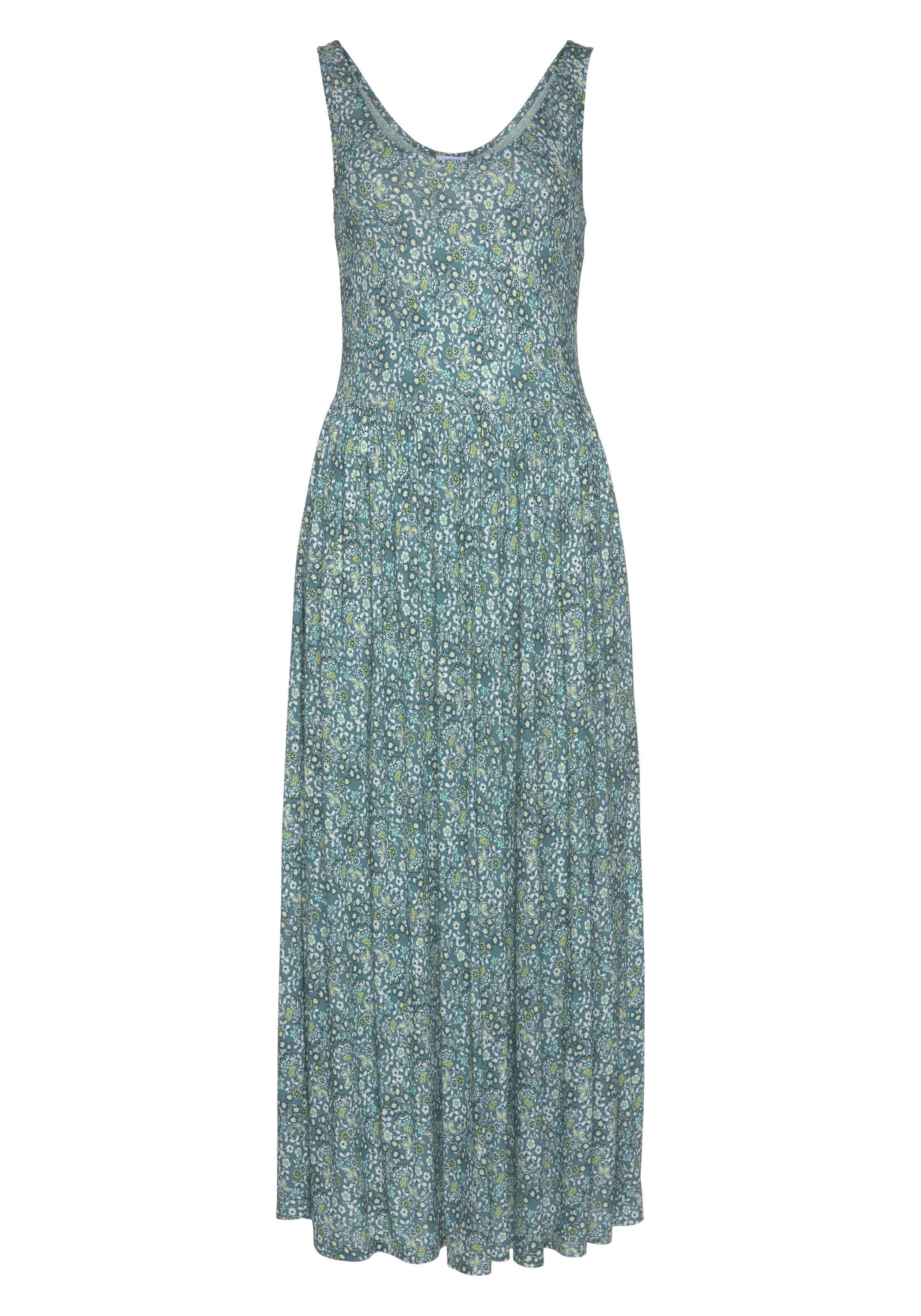 Vivance Midikleid "mit Blümchendruck aus Viskosejersey" Ohne Taschen luftiges Sommerkleid, Strandkleid, Blumenkleid, Viskosekleid