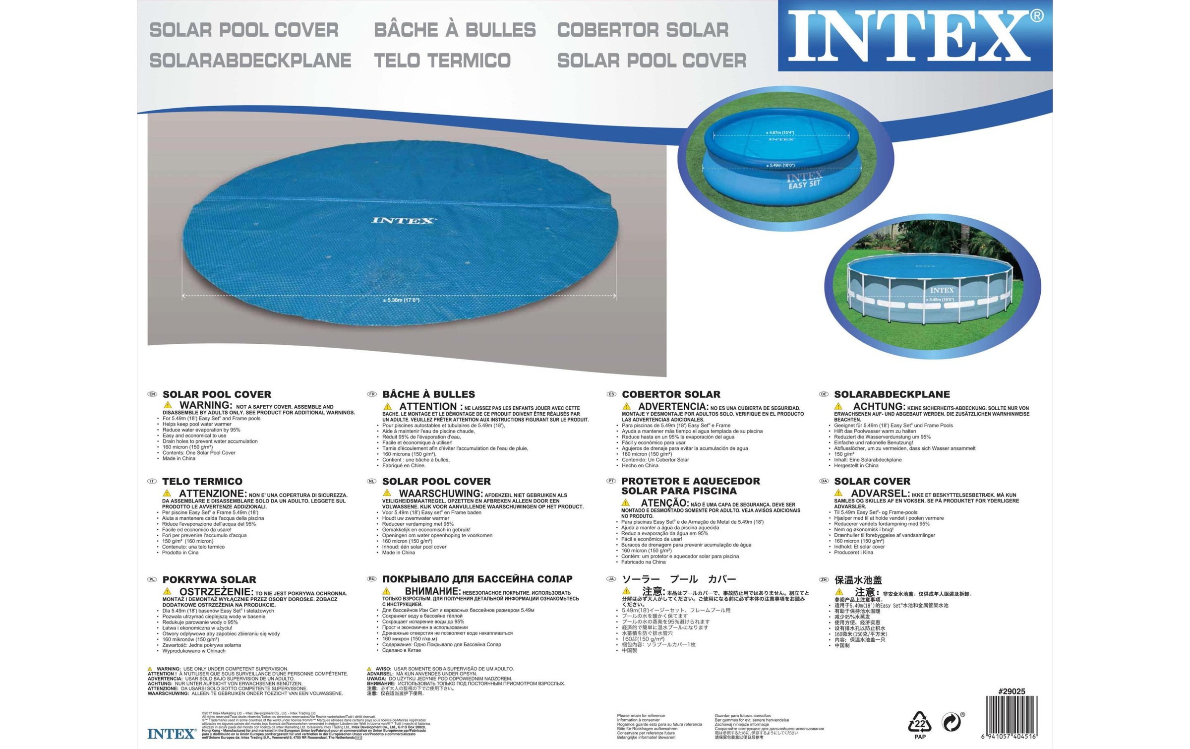 Intex Pool-Abdeckplane »Durchmesser 549 cm Solar«