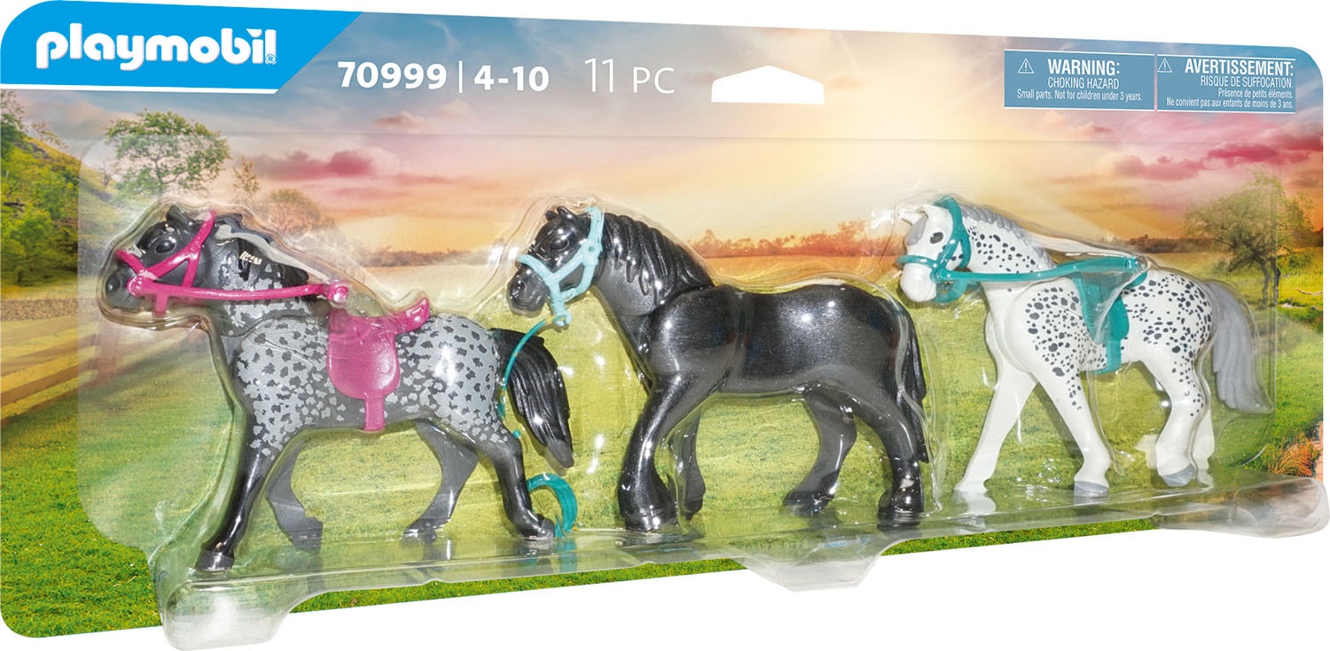 Image of Playmobil® Konstruktions-Spielset »3 Pferde: Friese, Knabstrupper & Andalusier (70999), Country«, (11 St.), Made in Europe bei Ackermann Versand Schweiz