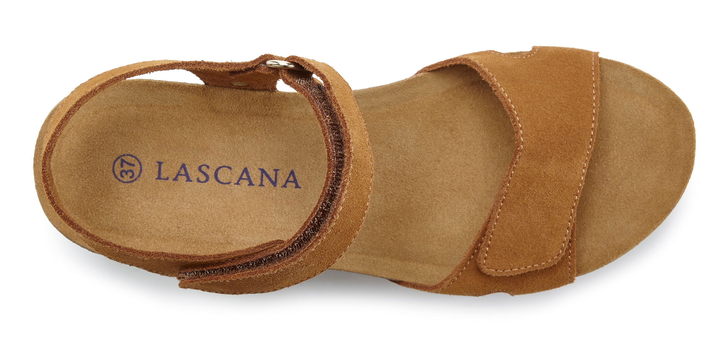 LASCANA Sandales »Sommerschuh, Sandale, offener Schuh, Keilsandalette,«  NOUVEAU en cuir avec un talon compensé confortable