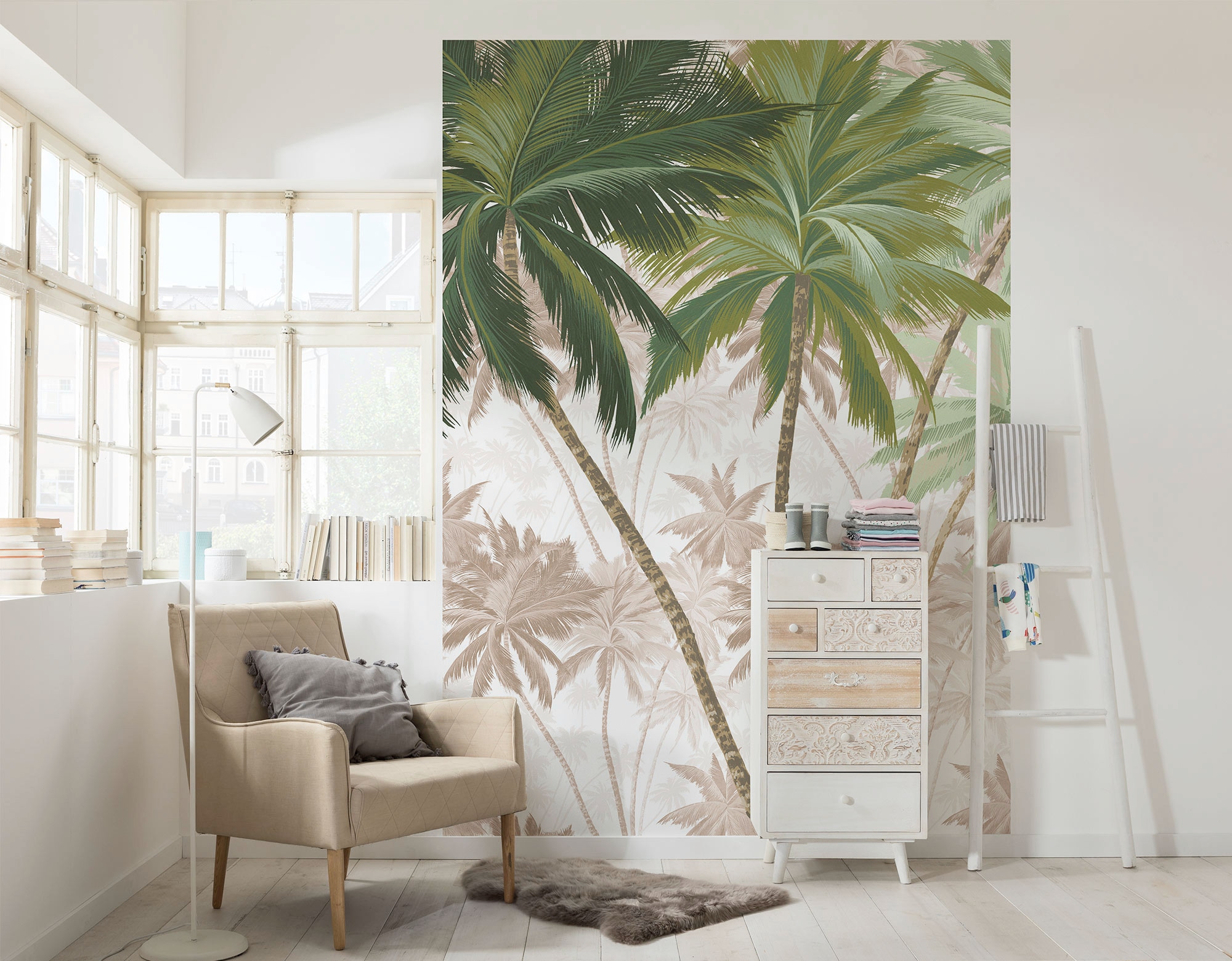 Komar Vliestapete »Digitaldruck Vlies - Palmera - Grösse 200 x 280 cm«, bedruckt, Wohnzimmer, Schlafzimmer