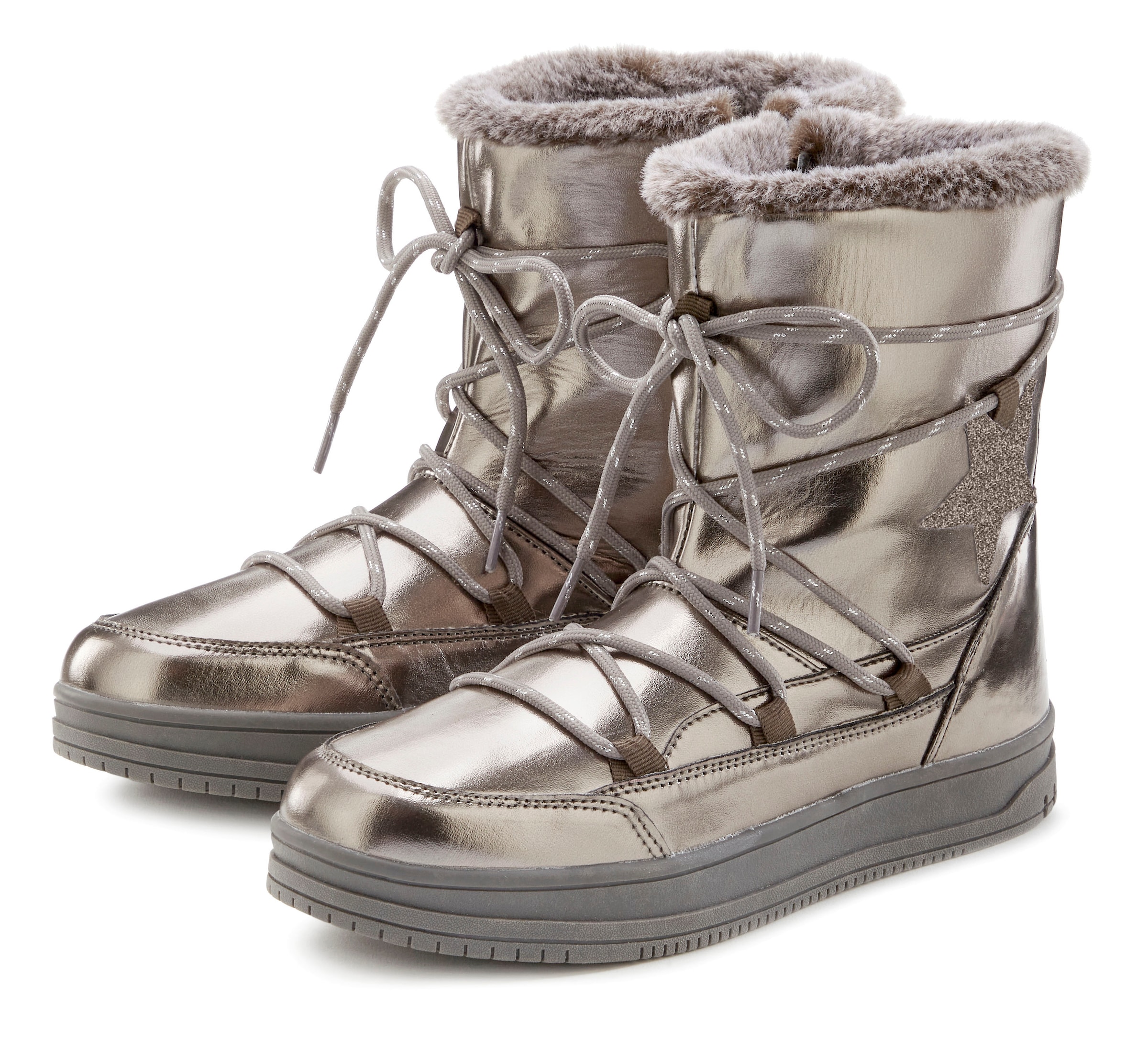 Winterboots, mit Warmfutter & Glitzerdetail, Snow Boots, Winterstiefel, Stiefelette