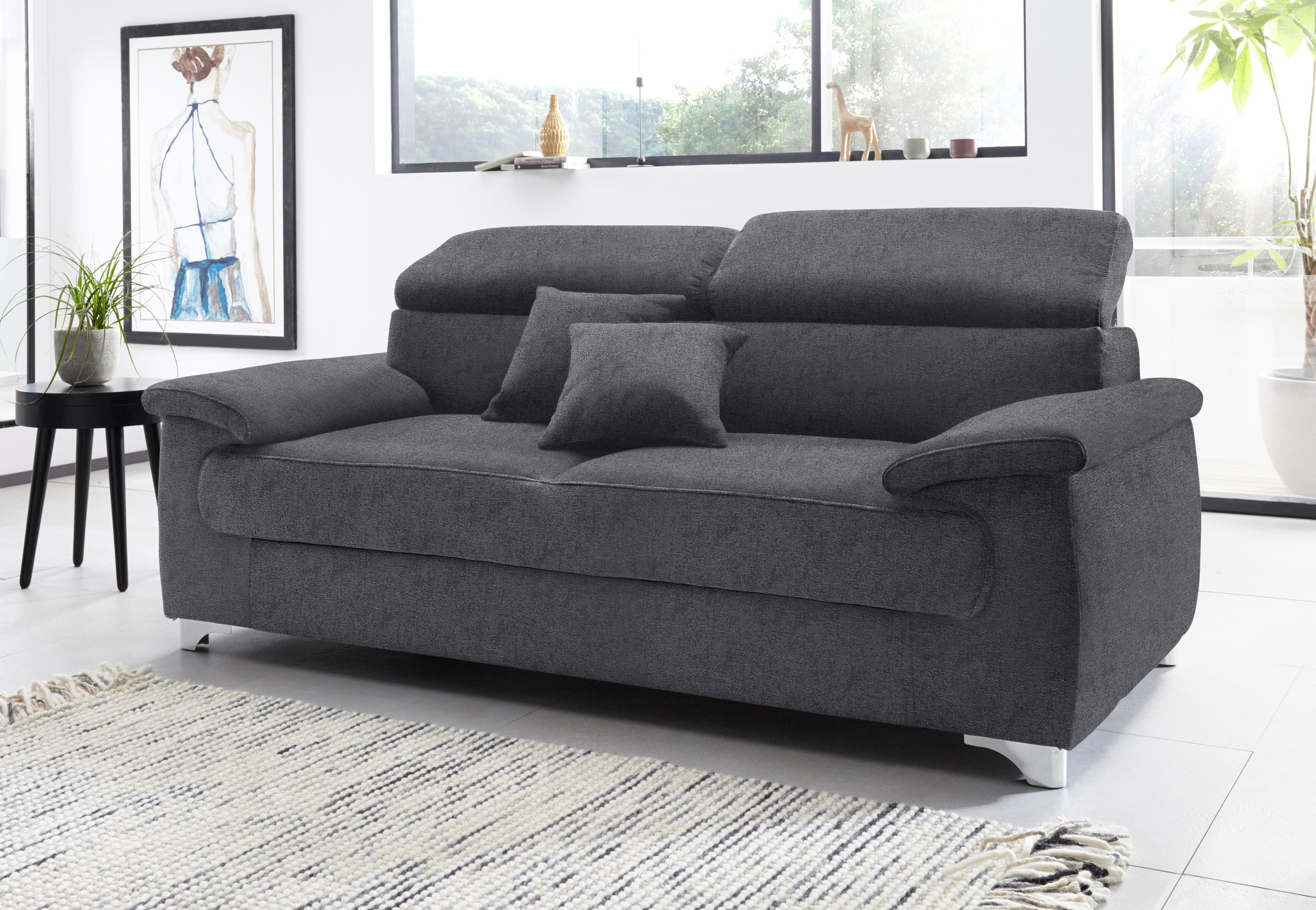 DOMO collection 2,5-Sitzer »Mira inklusive Kopfteilverstellung für mehr Wohlfühlkomfort«, elegant und modern, komfortabel, frei im Raum stellbar