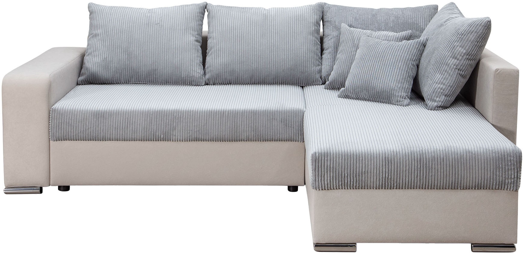 COLLECTION AB Canapé d'angle »John L-Form, B: 226 cm« fonction couchage, coffre à linge, élément de rangement, lumière et 2 coussins décoratifs