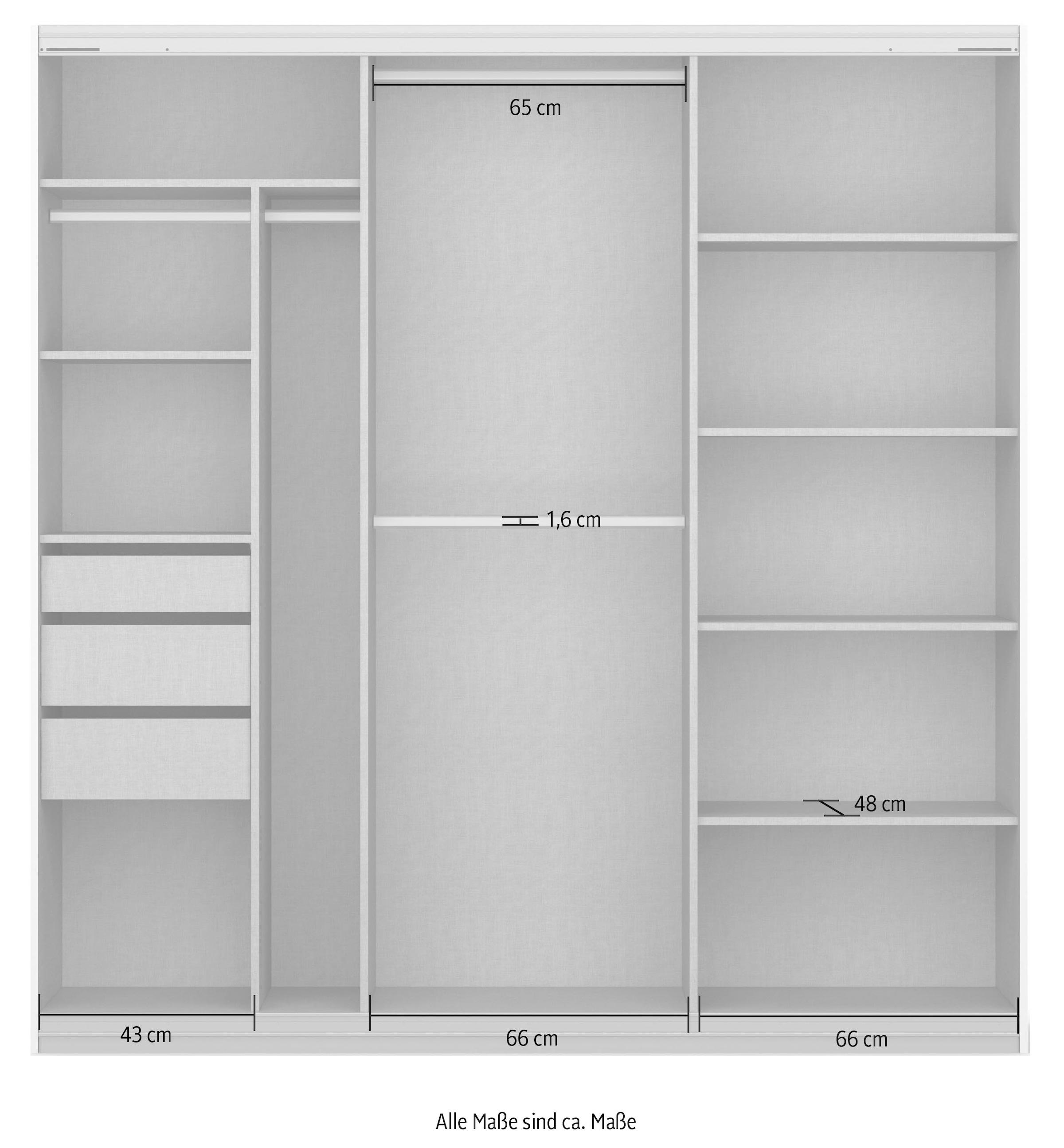 GOODproduct Kleiderschrank »Mehrzweckschrank Aktenschrank Möbel Mietswohnung Schlafzimmer OTELI« Breiten 211/278/323/368 cm Höhen 214/233 cm,  inkl. Passepartout optional mit Beleuchtung MADE IN GERMANY