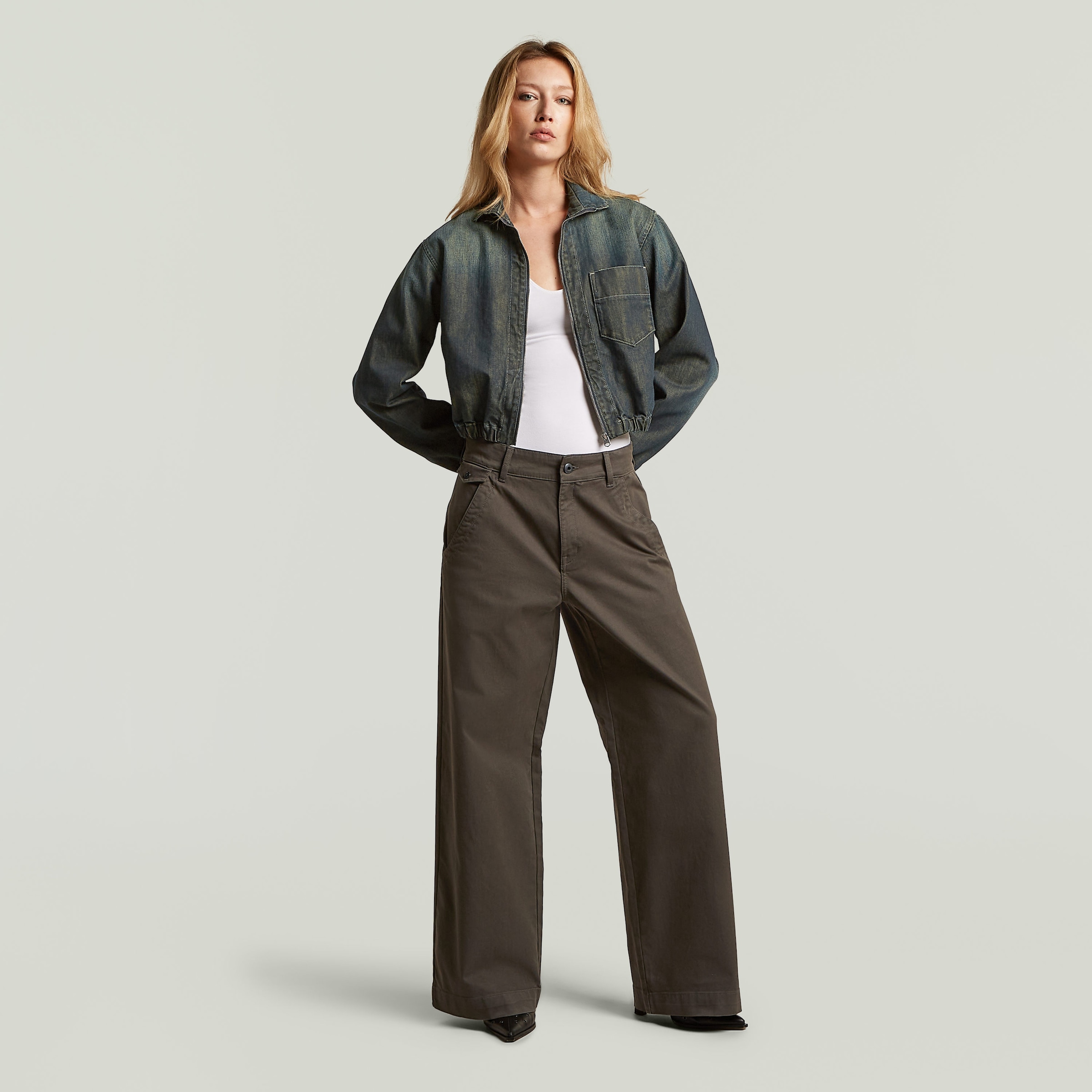 G-STAR Chinos »Helsinki Chino wmn«  mit weitem Bein, Regular Fit
