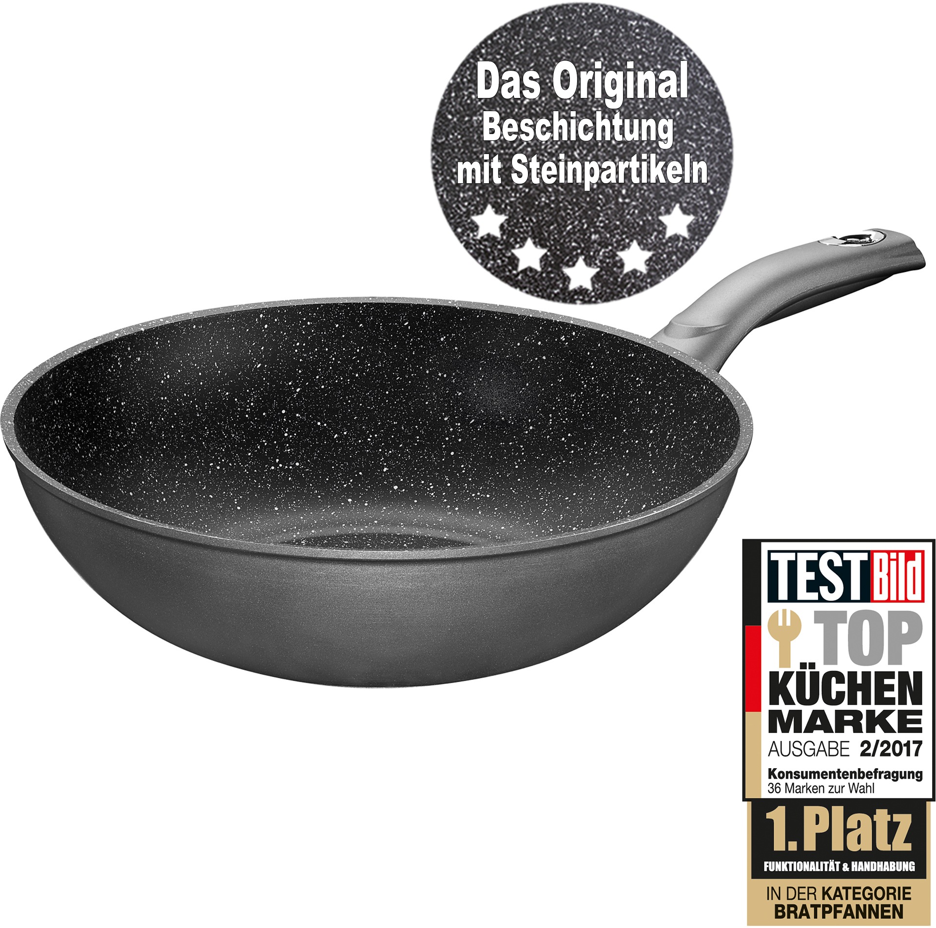 Image of STONELINE Wok, Aluminium, (1 tlg.), Ø 30 cm, STONELINE®- Keramikbeschichtung, Induktion bei Ackermann Versand Schweiz