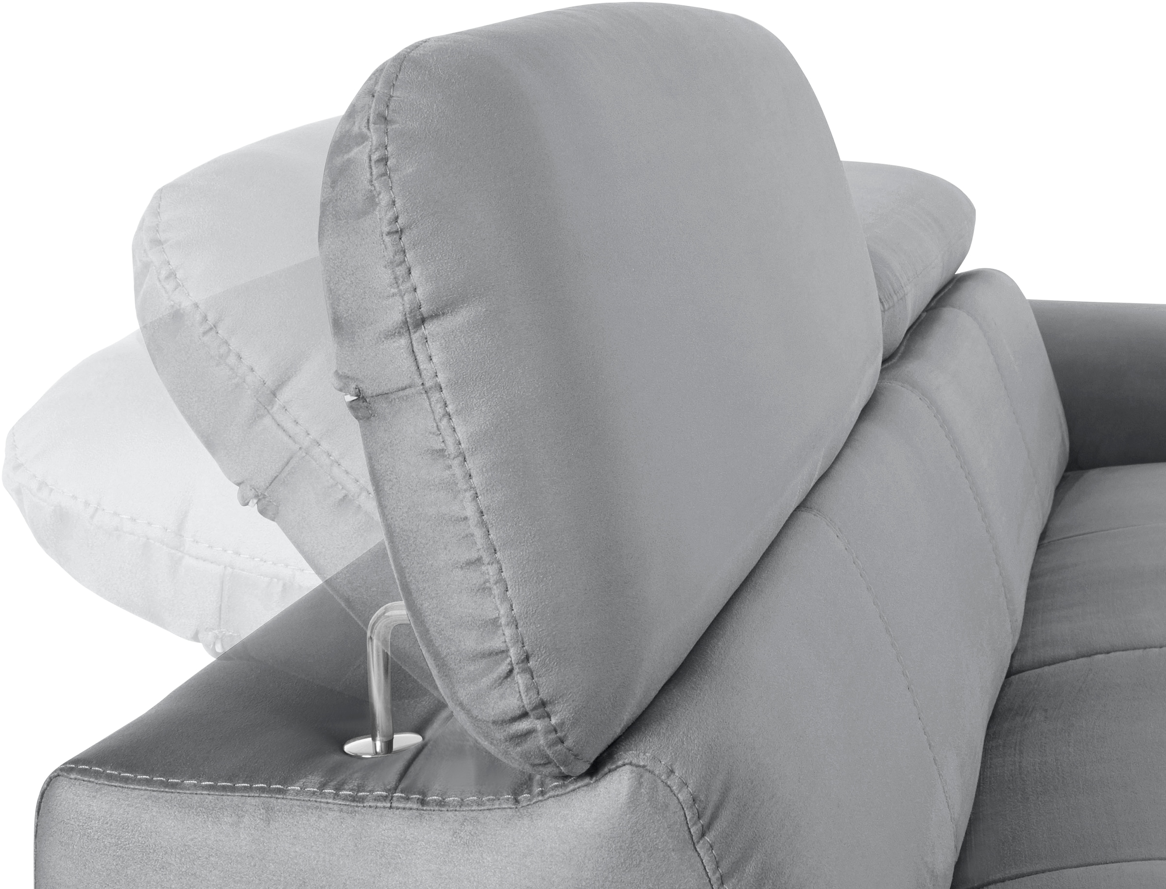 COTTA 3-Sitzer »Chef«, Big-Sofa mit Kopfteilverstellung, edle Metallkufen
