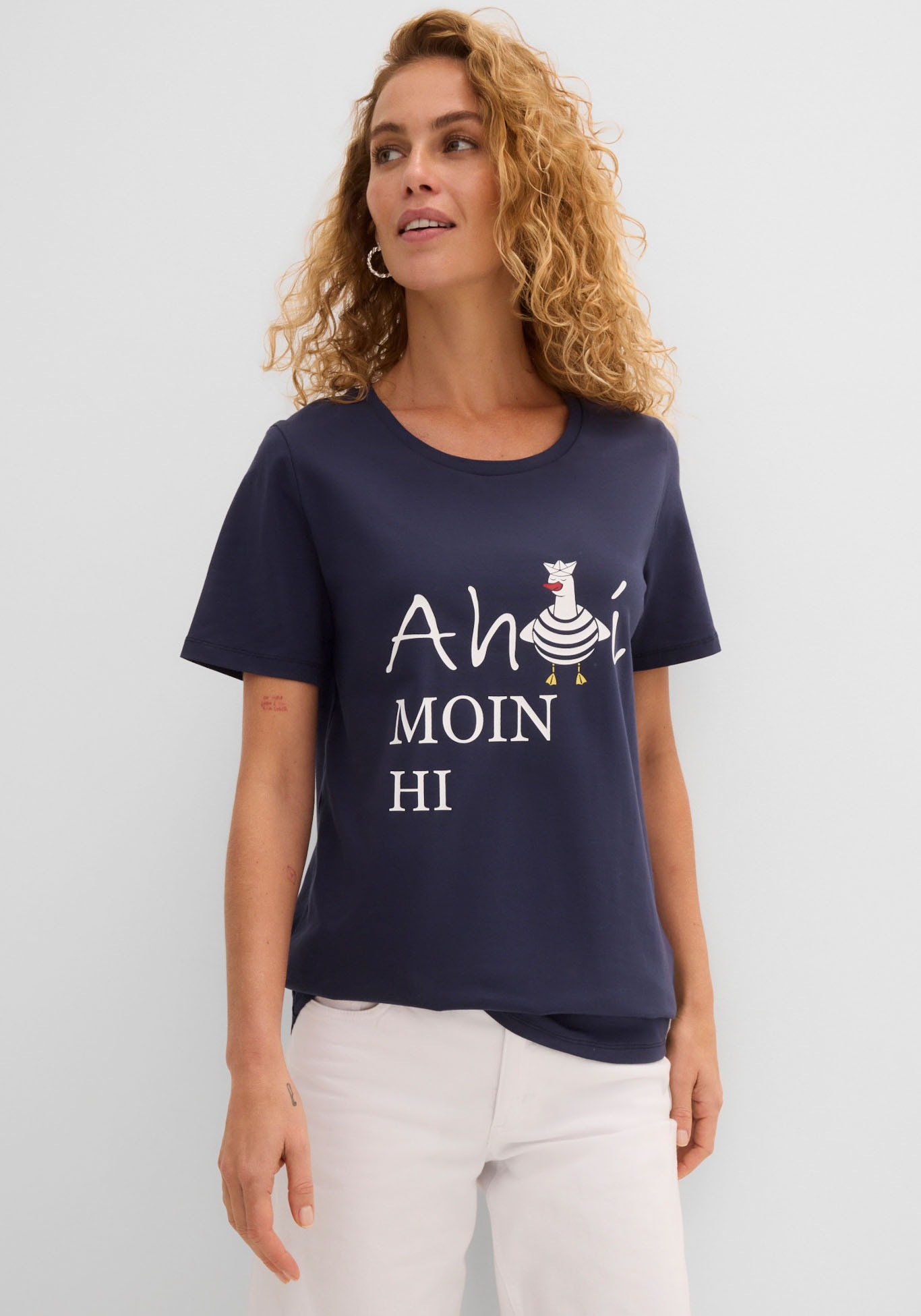 Image of bonprix T-Shirt bequeme Passform, Kurzarm, mit Rundhalsausschnitt