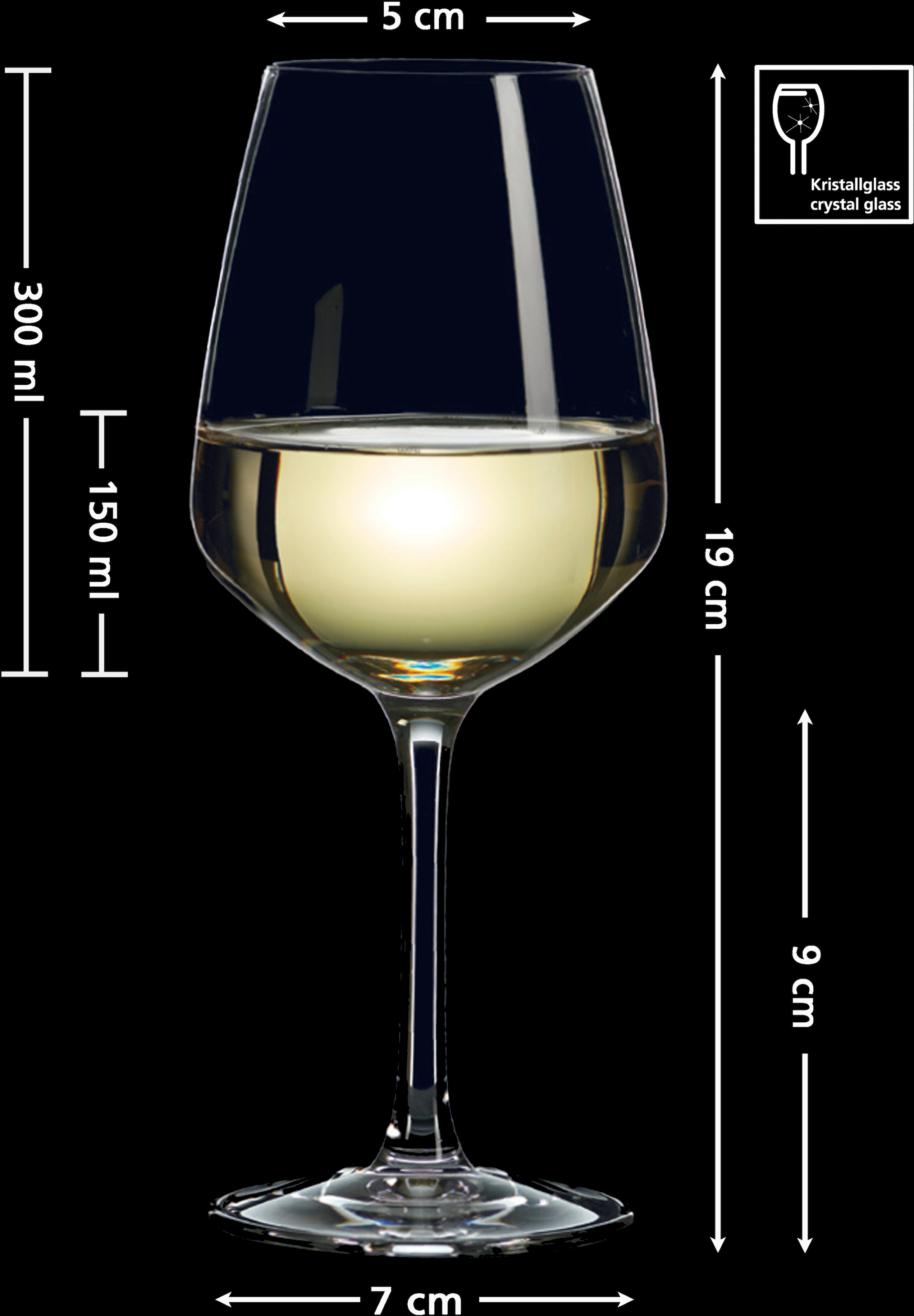 Ritzenhoff & Breker Weissweinglas »Mambo«, (Set, 4 tlg., 4 Weissweingläser, je 300 ml), 4-teilig, 300 ml