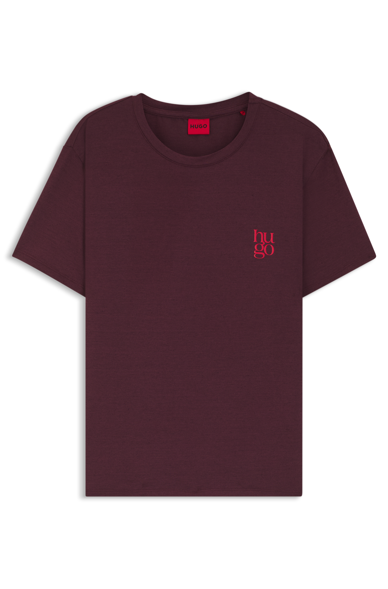 HUGO Underwear Haut de pyjama aus Stretch-Jersey mit Logo-Artwork, Rundhals, regular fit