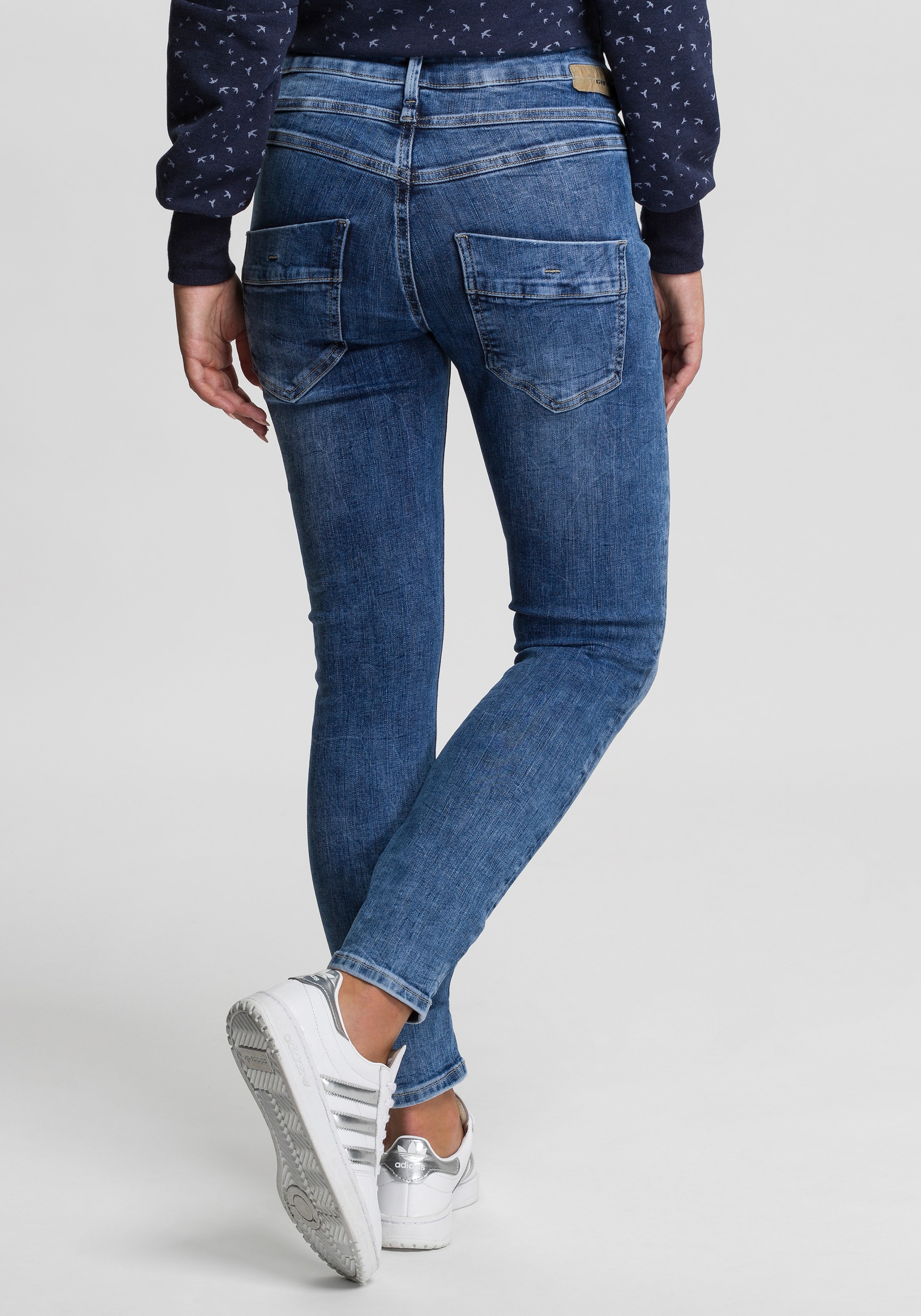 ♕ GANG Slim-fit-Jeans »94CARLI«, mit offener Knopfleiste versandkostenfrei  kaufen