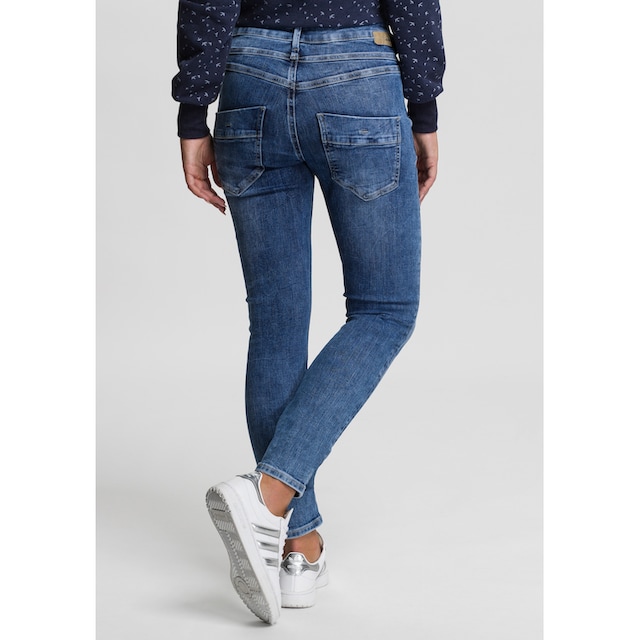 ♕ GANG Slim-fit-Jeans »94CARLI«, mit offener Knopfleiste versandkostenfrei  kaufen | Stretchjeans