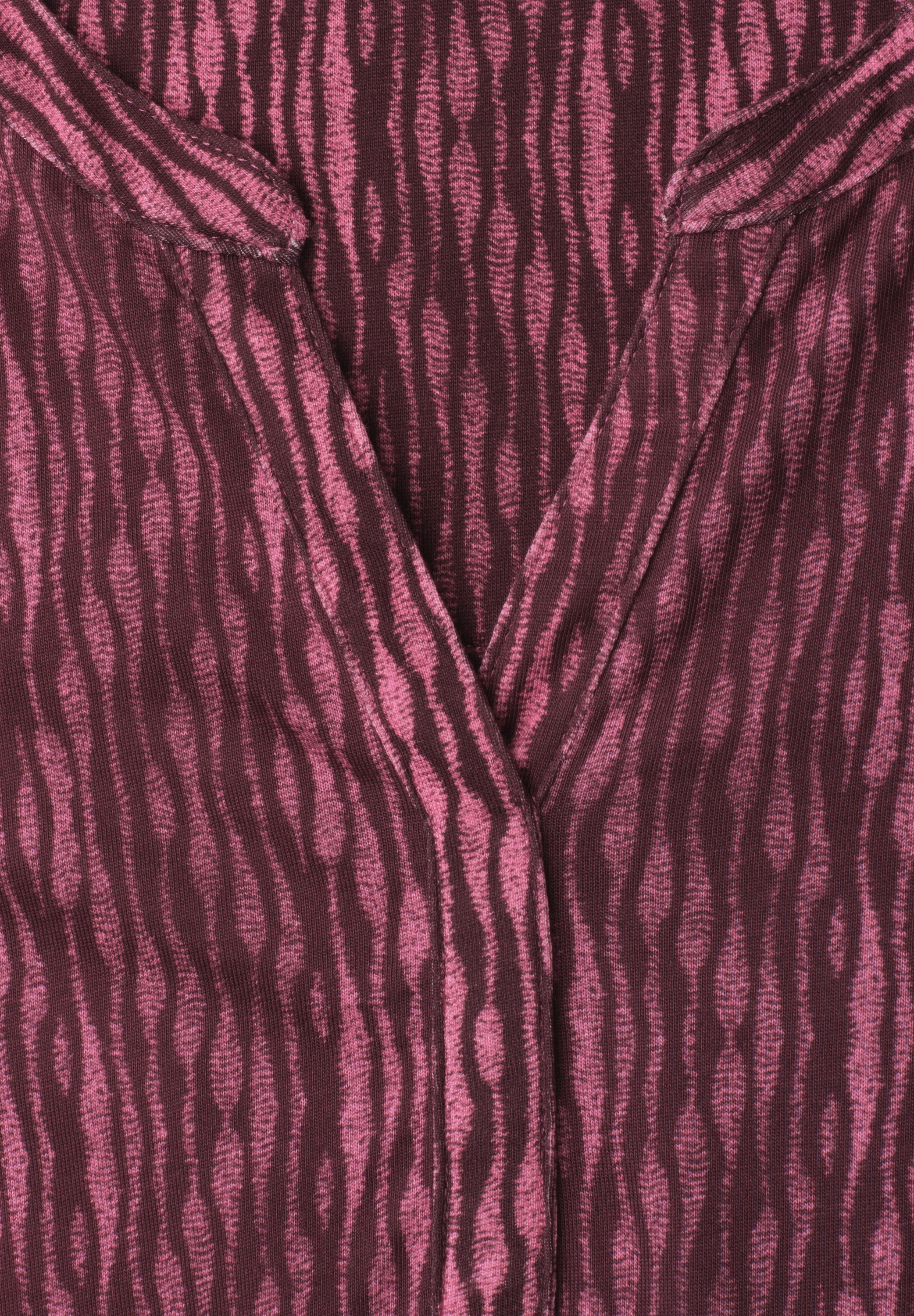 STREET ONE T-shirt à manches 3/4 t-shirt d'été avec encolure fendue et imprimé,