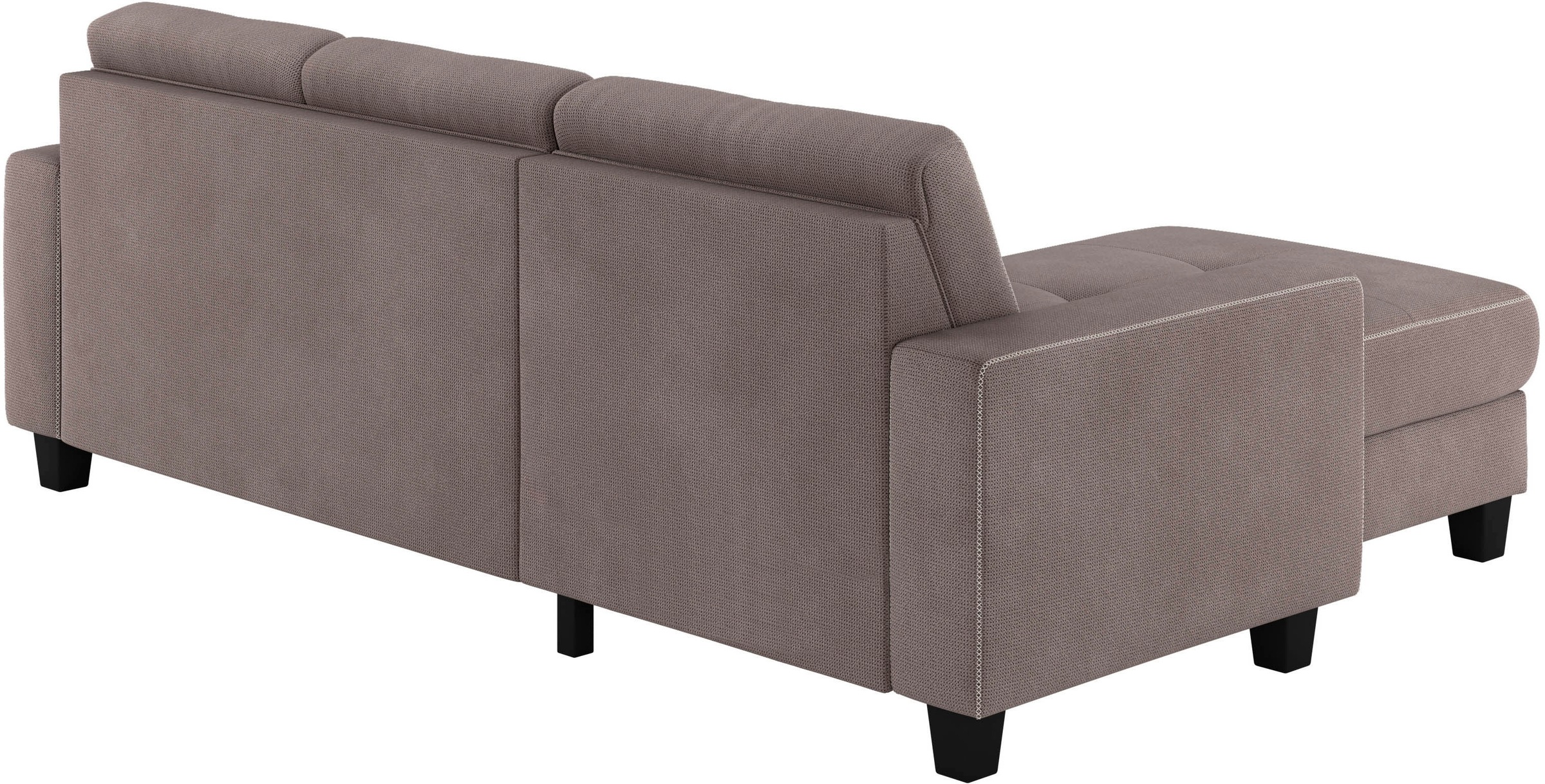 Places of Style Ecksofa »Varese L-Form«, wahlweise mit Bettfunktion und Bettkasten