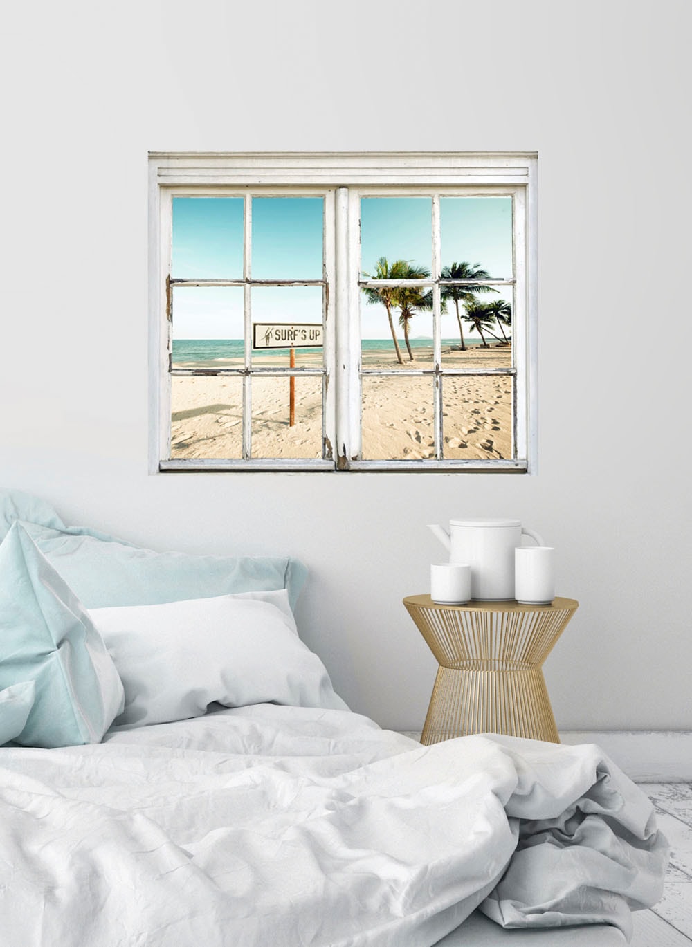 queence Wandsticker »Surfs up Strand«, Wandsticker, Wandbild, selbstklebend, Strand