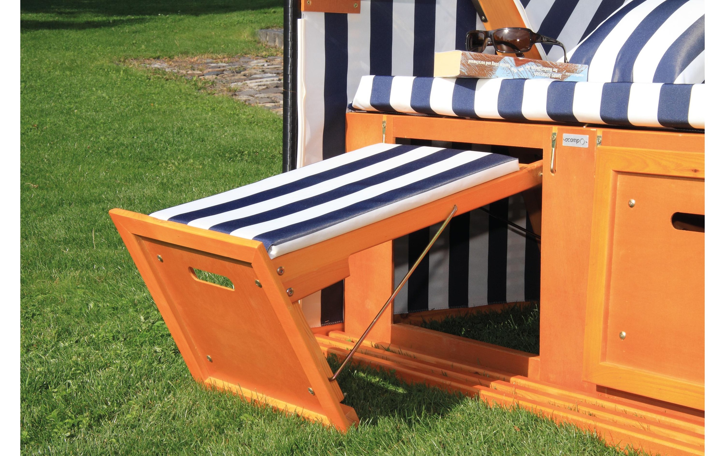 acamp Strandkorb »Sylt Blau/Weiss«