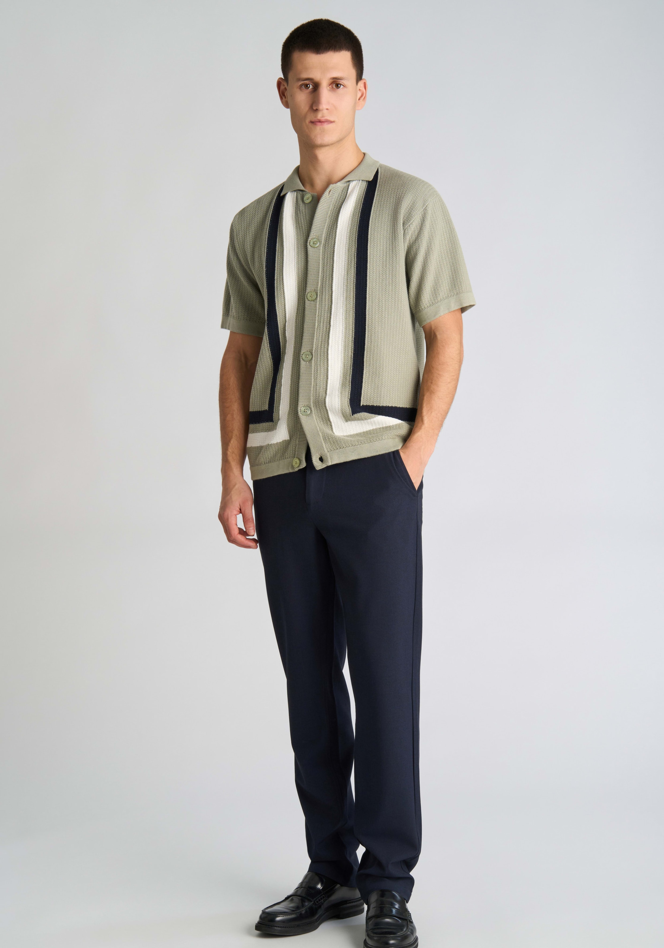 LINDBERGH Veste en tricot cardigan à manches courtes avec motif graphique