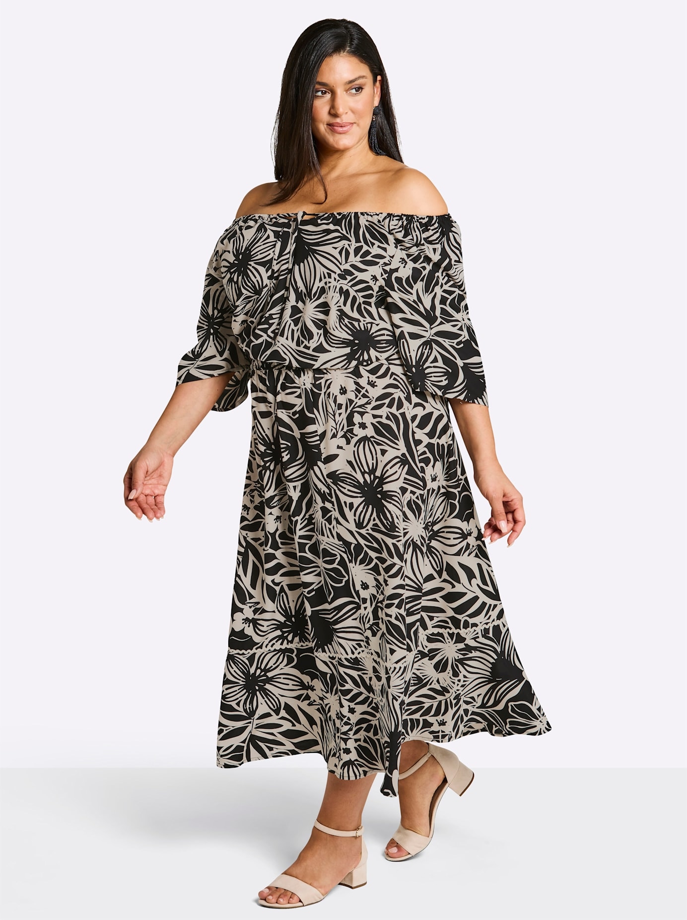 Sheego Maxi robe »Maxikleid« Sans poches