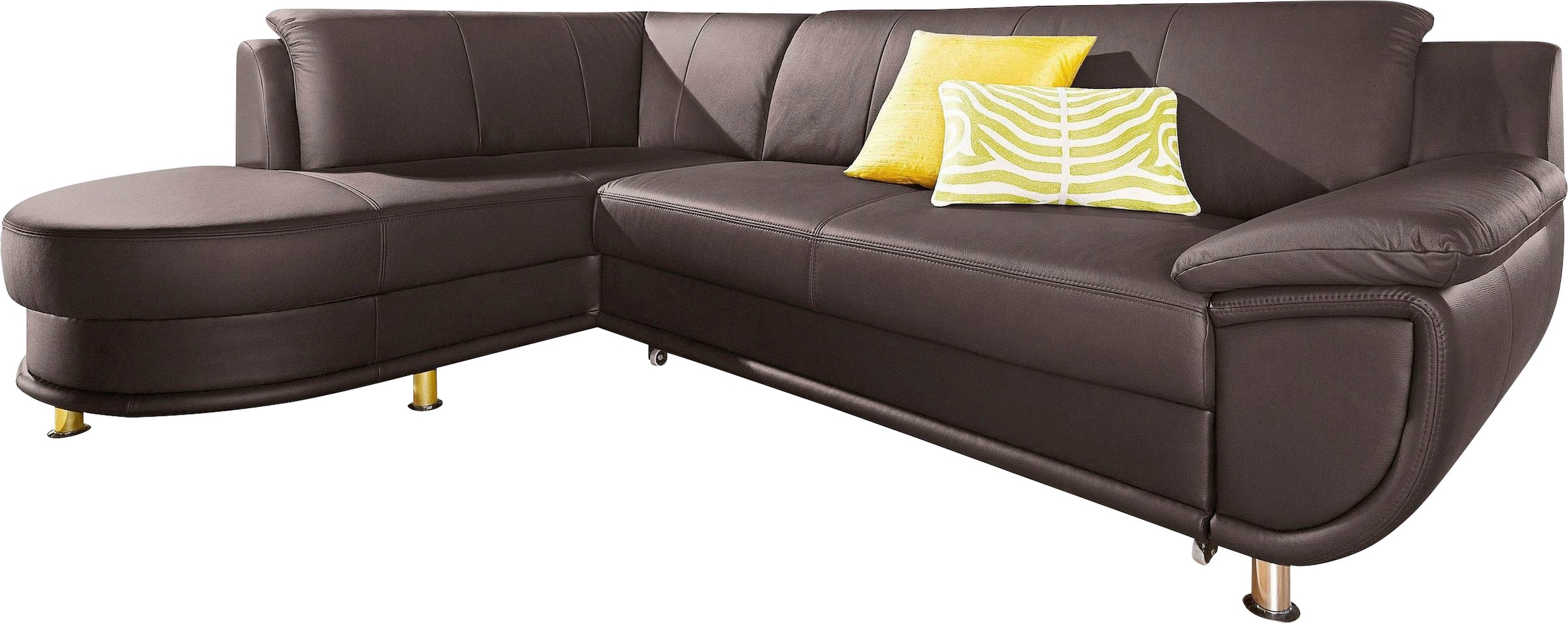 TRENDMANUFAKTUR Ecksofa »Rondo, zeitlos und elegant, bequem, L-Form« wahlweise mit Federkern, wahlweise mit Bettfunktion