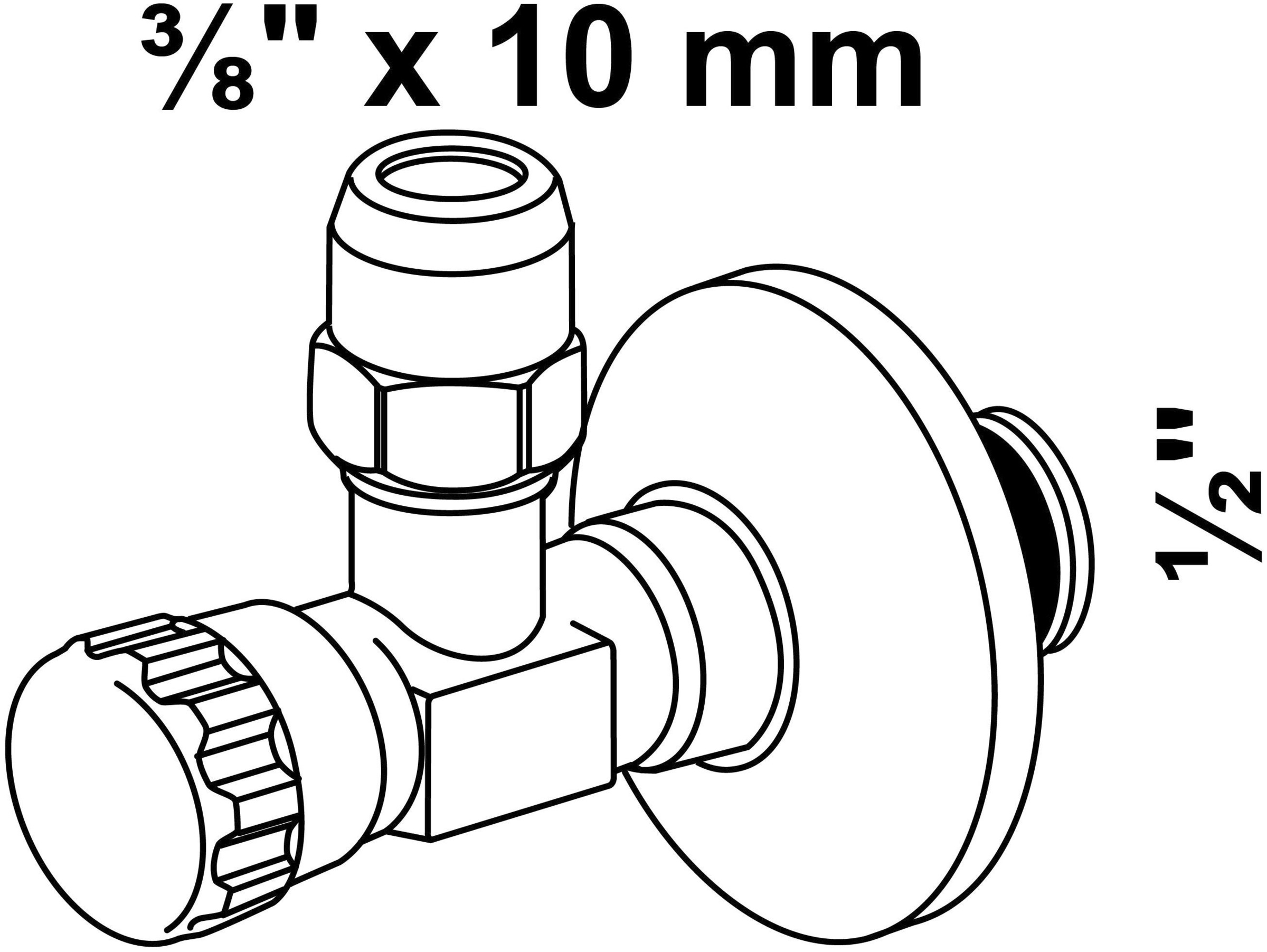 Kirchhoff Eckventil, Universal Eckventil ½ Zoll selbstdichtend, ½“, 23x50x90 mm
