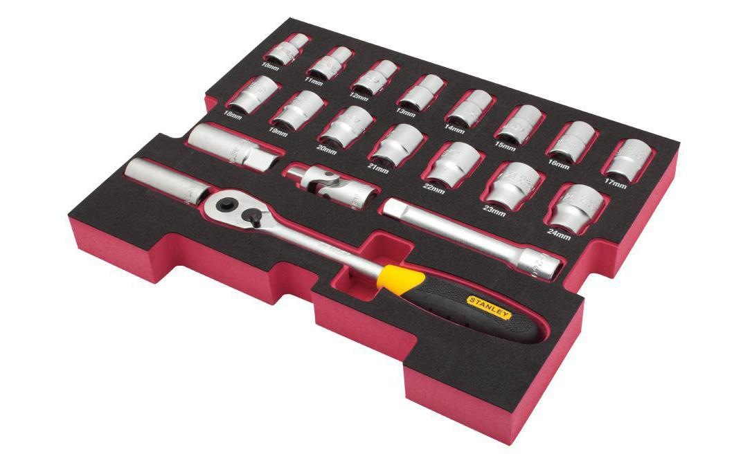 Image of STANLEY Werkzeugset "Steckschlüssel T-STAK 1/2" Einlage" 48 Stk. tlg.