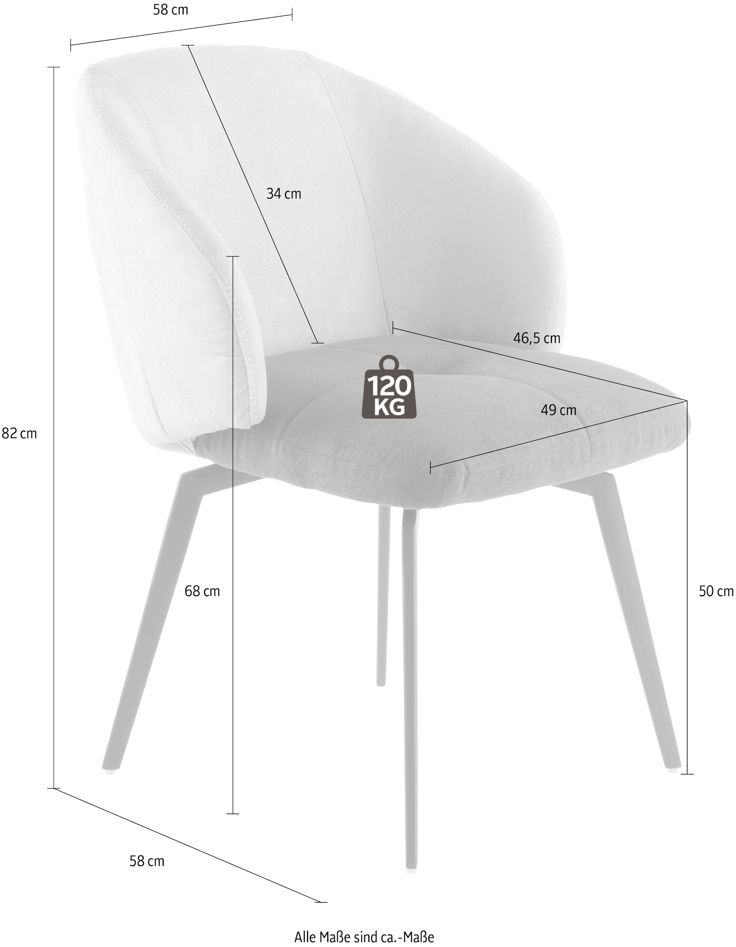 Kayoom Schalenstuhl »Stuhl Carol 225, dekorativer Stuhl im Retro-Look, zweifarbig gestaltet« (Set) 1 Stk.bequem, zweifarbig, Rückseite mit Reissverschluss, zweifarbig gestaltet