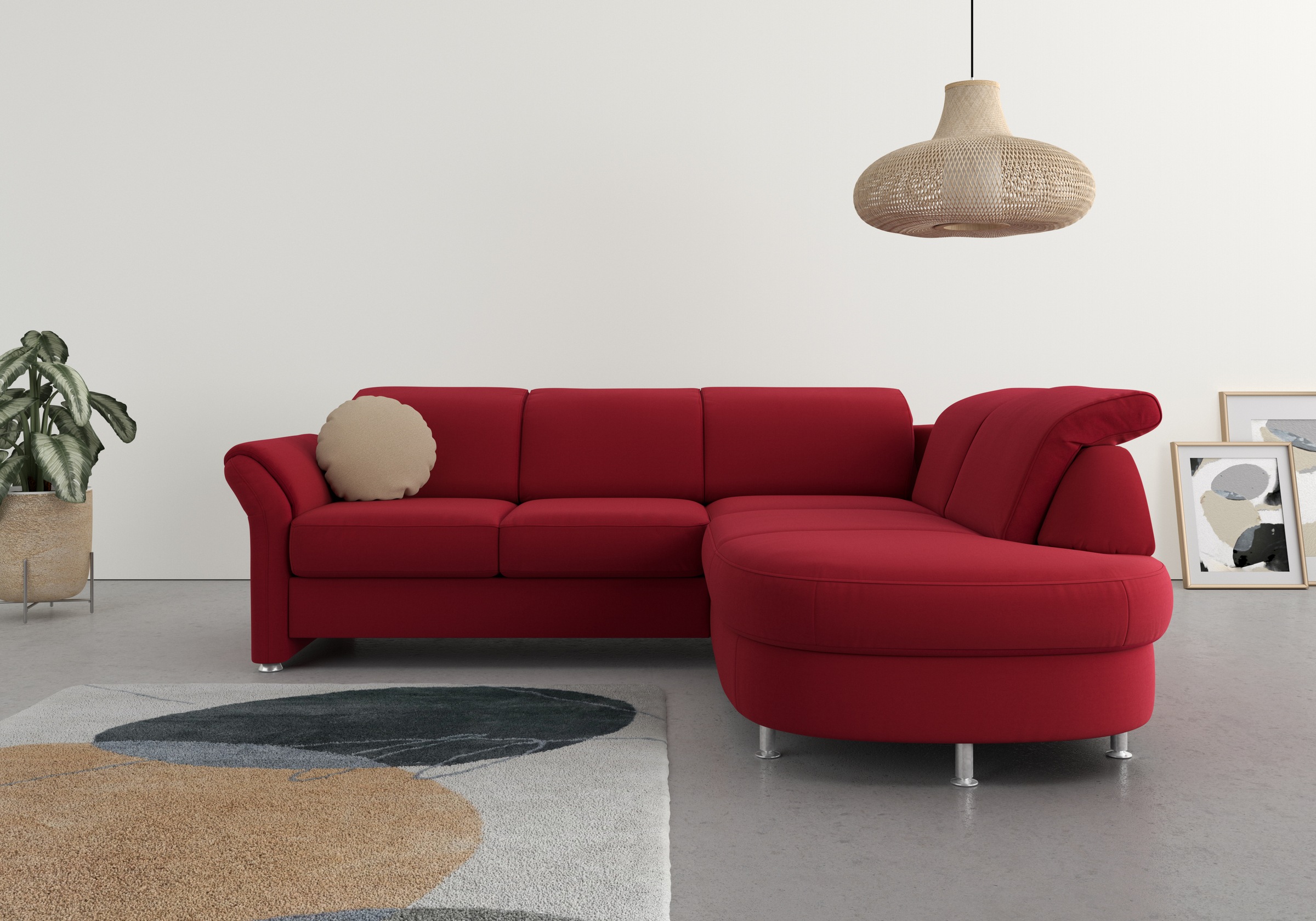 sit&more Ecksofa »Apulia L-Form«, wahlweise Bettfunktion, Bettkasten und Kopf- und Armteilverstellung