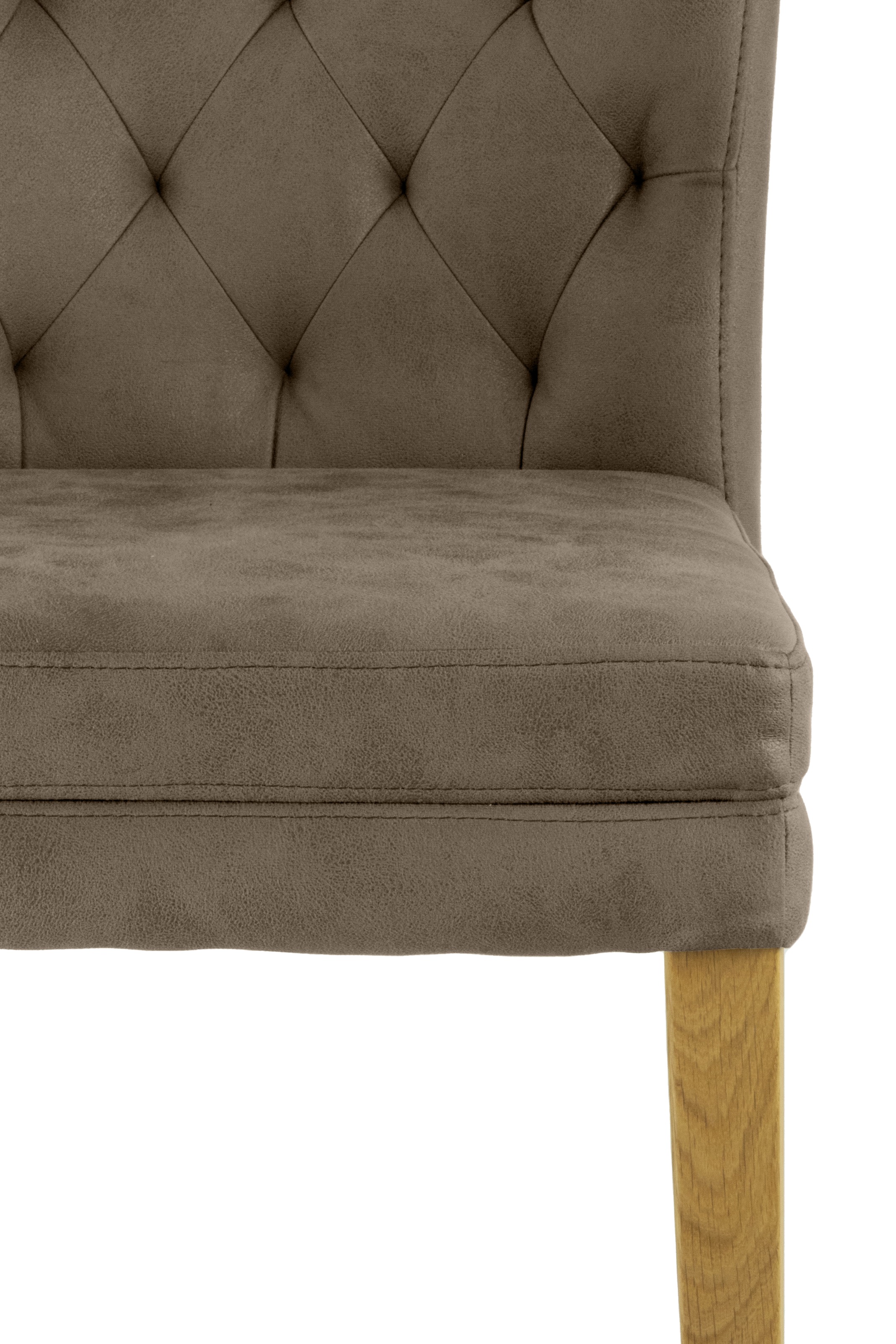 Home affaire 4-Fussstuhl »Colorado«, (Set), 2 St., Microfaser, bequeme Polsterung, Gestell Massivholz wenge oder eiche natur