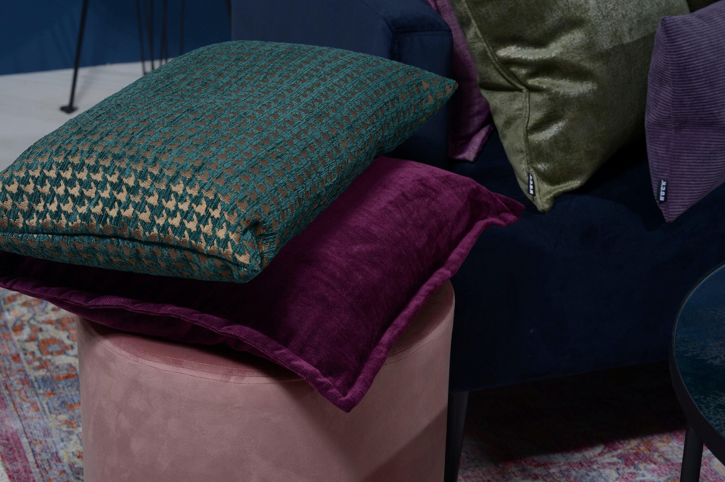 H.O.C.K. Dekokissen »Coven« mit Hahnentrittmuster, Kissenhülle mit Füllung, 1 Stück