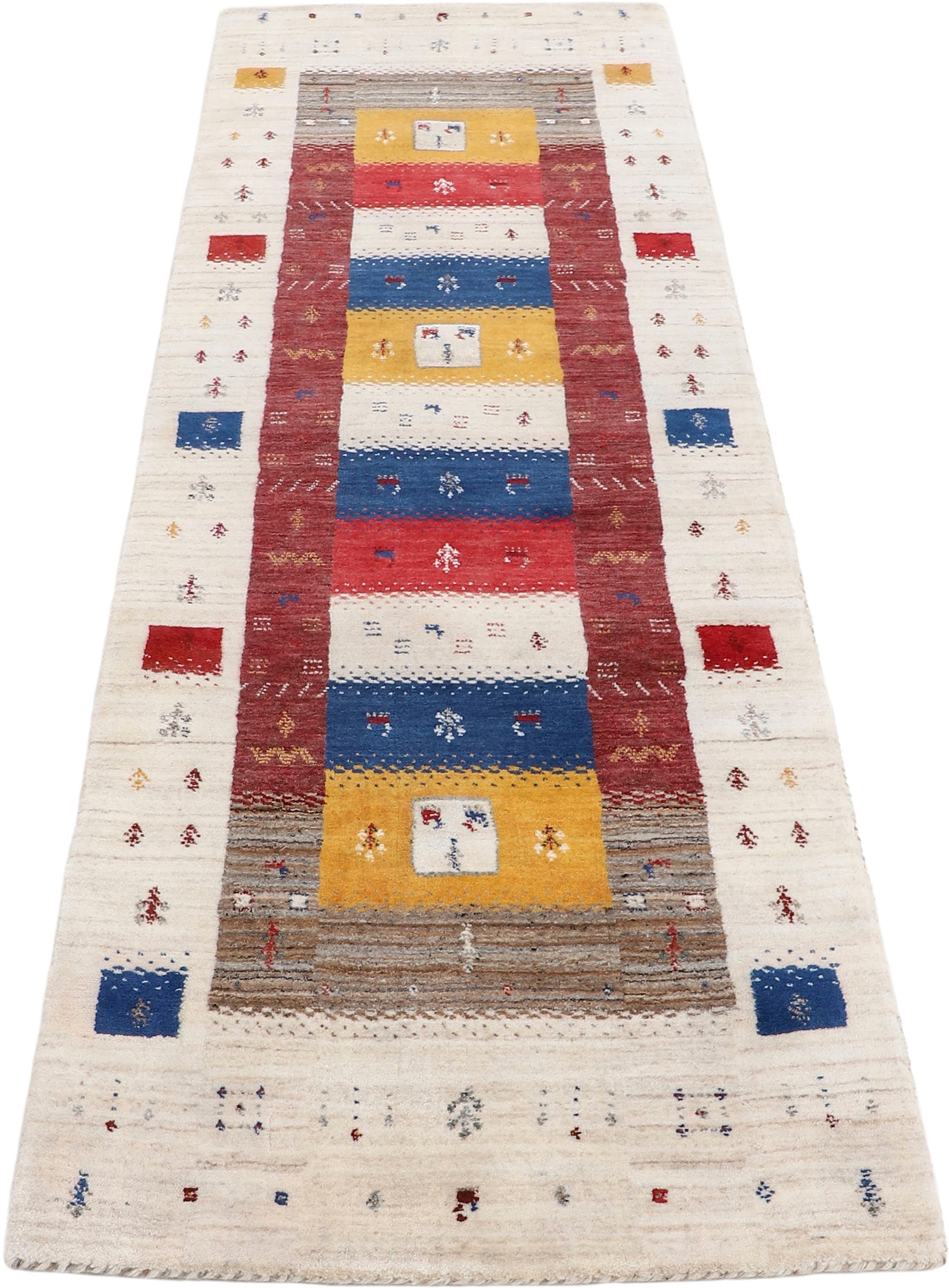 Image of carpetfine Wollteppich "Gabbeh Sofia, auch als Läufer" rechteckig 15 mm Höhe reine Wolle, handgearbeitet, weicher natürlicher Flor, Wohnzimmer