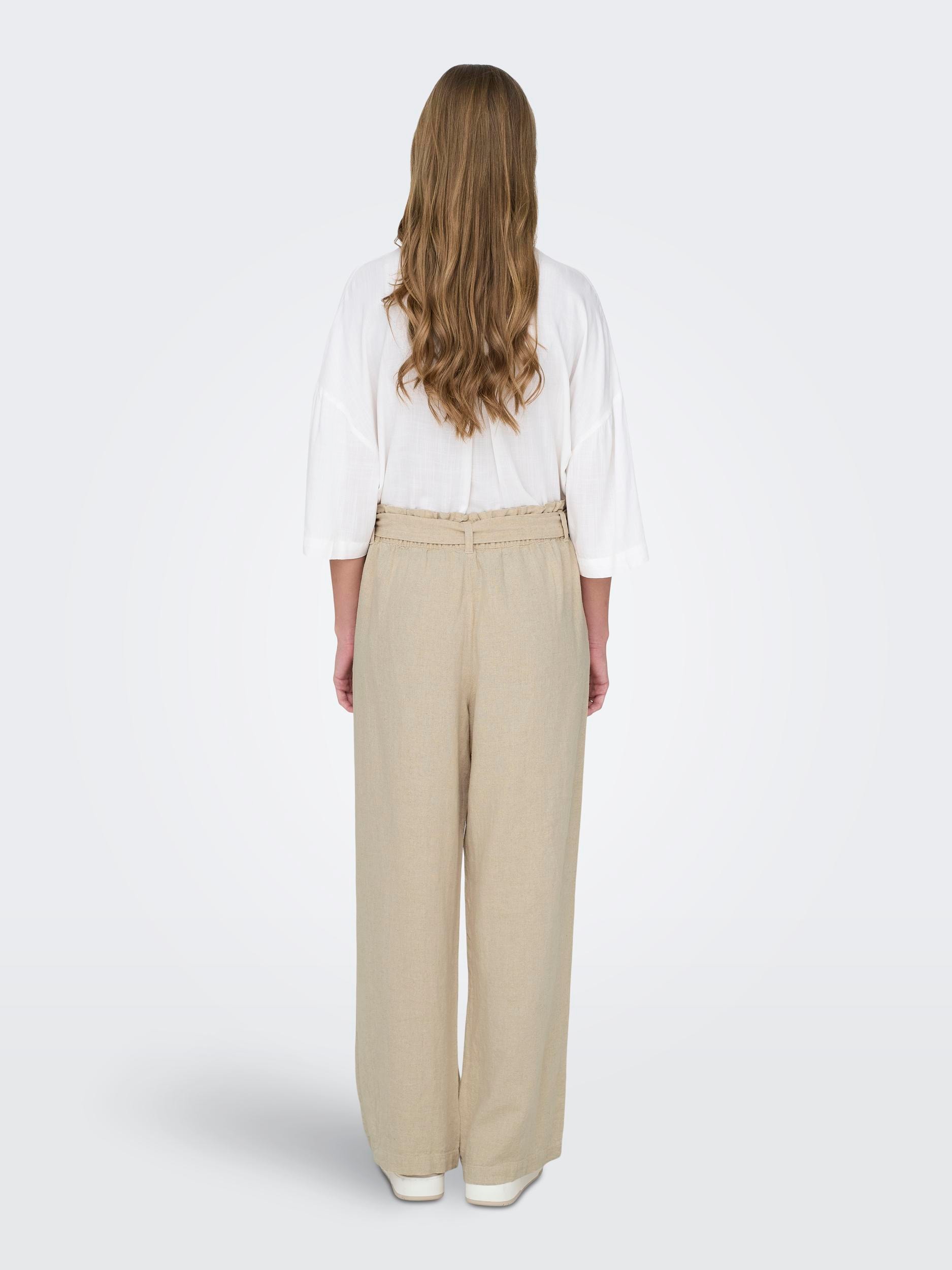 JDY Culotte »JDYSAY MW LINEN BELT PANT WVN NOOS«, Sommerhose