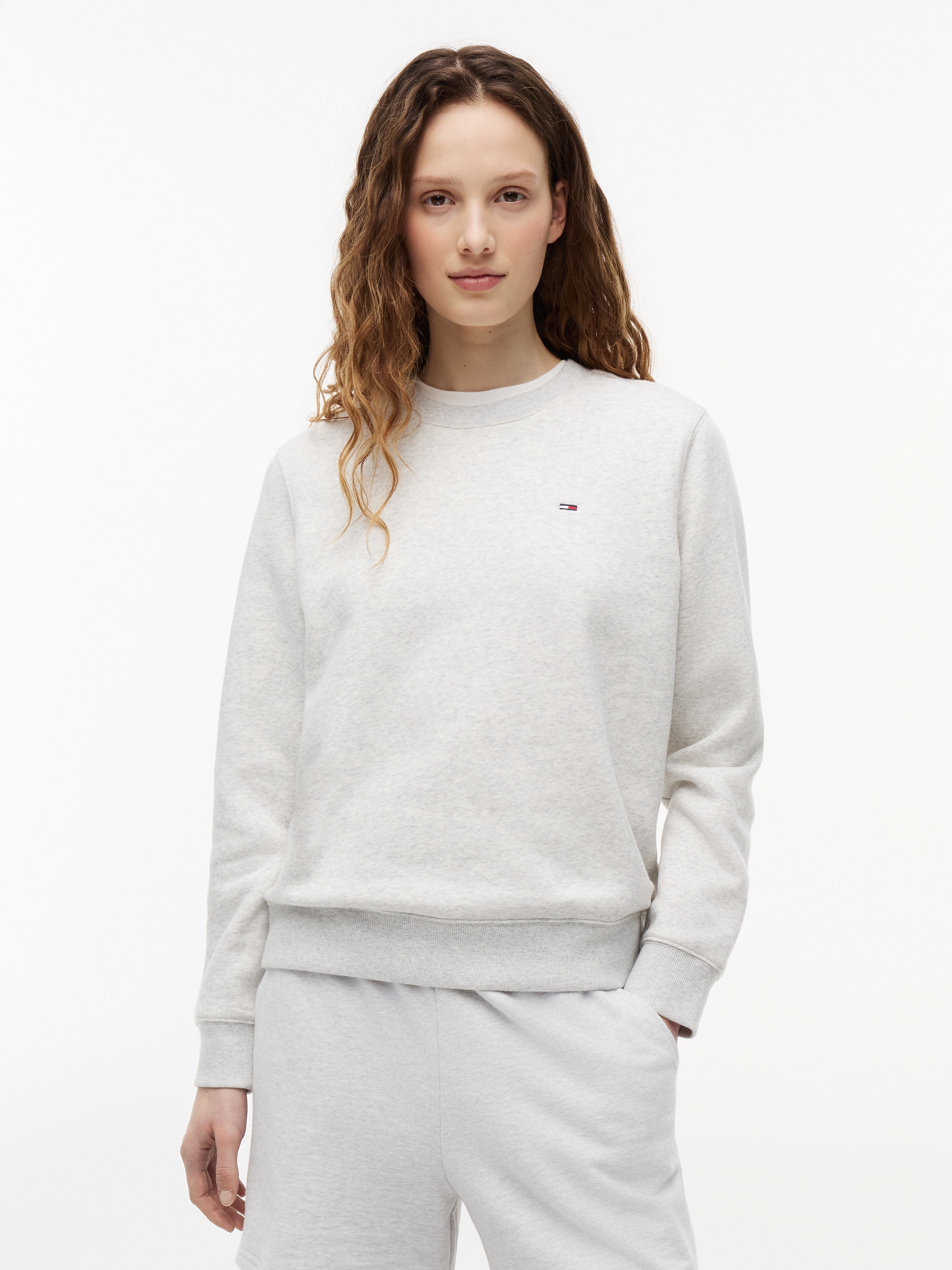 Image of Tommy Jeans Sweatshirt "TJW REG S FLAG CREW", Baumwollmischung